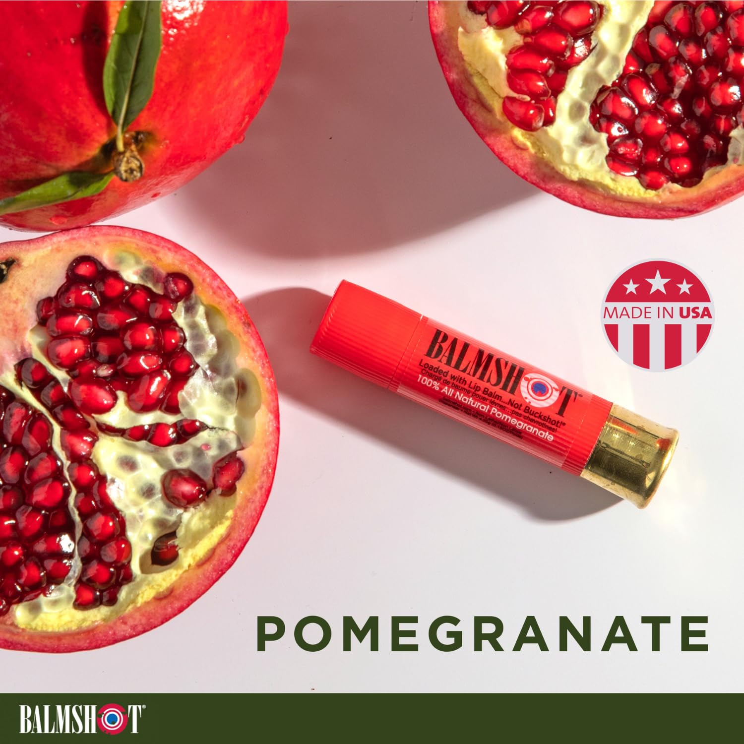 balmshot Zwei Stück 100% natürlichem Bio Granatapfel Lippenbalsam