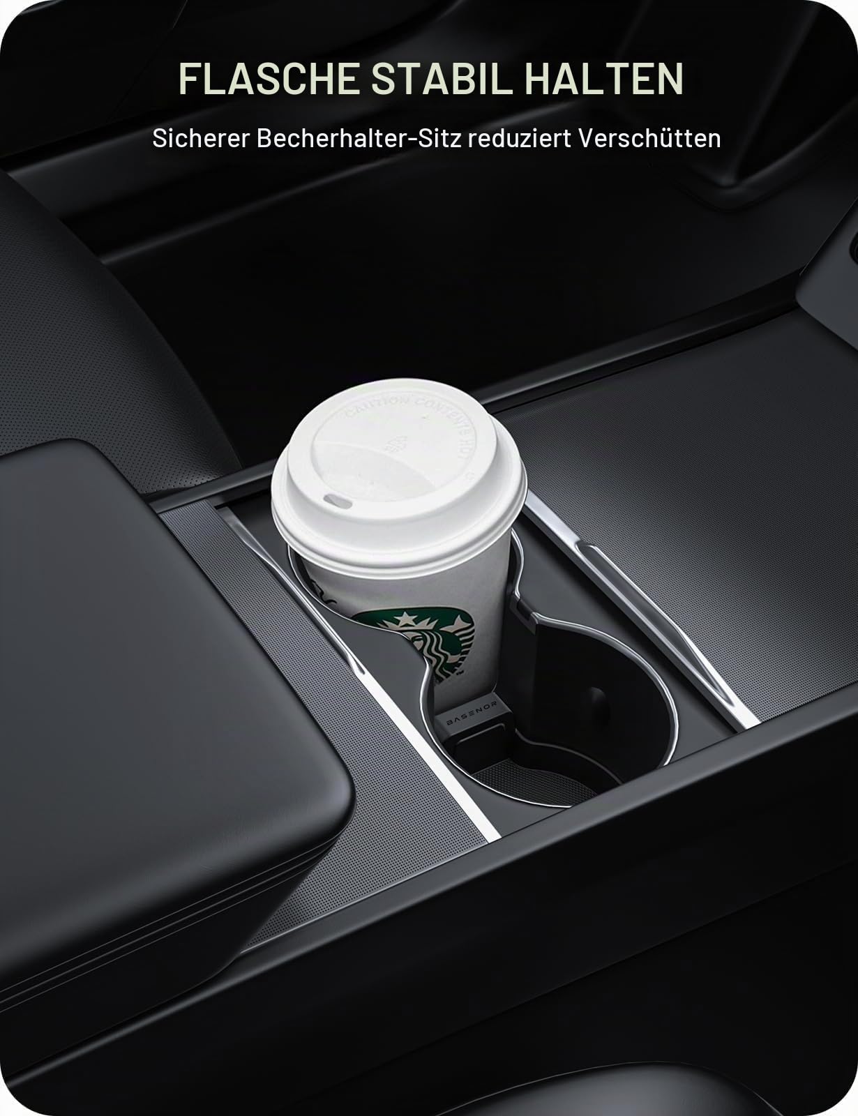 BASENOR 2024–2026 Model Y/3 Mittelkonsolen-Organizer-Ablage, Getränkehalter-Armlehnen-Staufach für Model Y Juniper Model 3 Highland