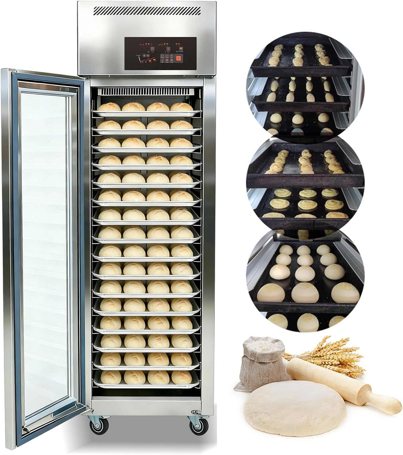 Kolice Commercial Dough Proofers, 18''x26'' Sheet Pans Bread Proofers,Baking Proofer Machine-Integrated Freezing,Thawing,Keep Fresh and Fermentation,18 Trays, 635L,Temperature : -22C to 45C