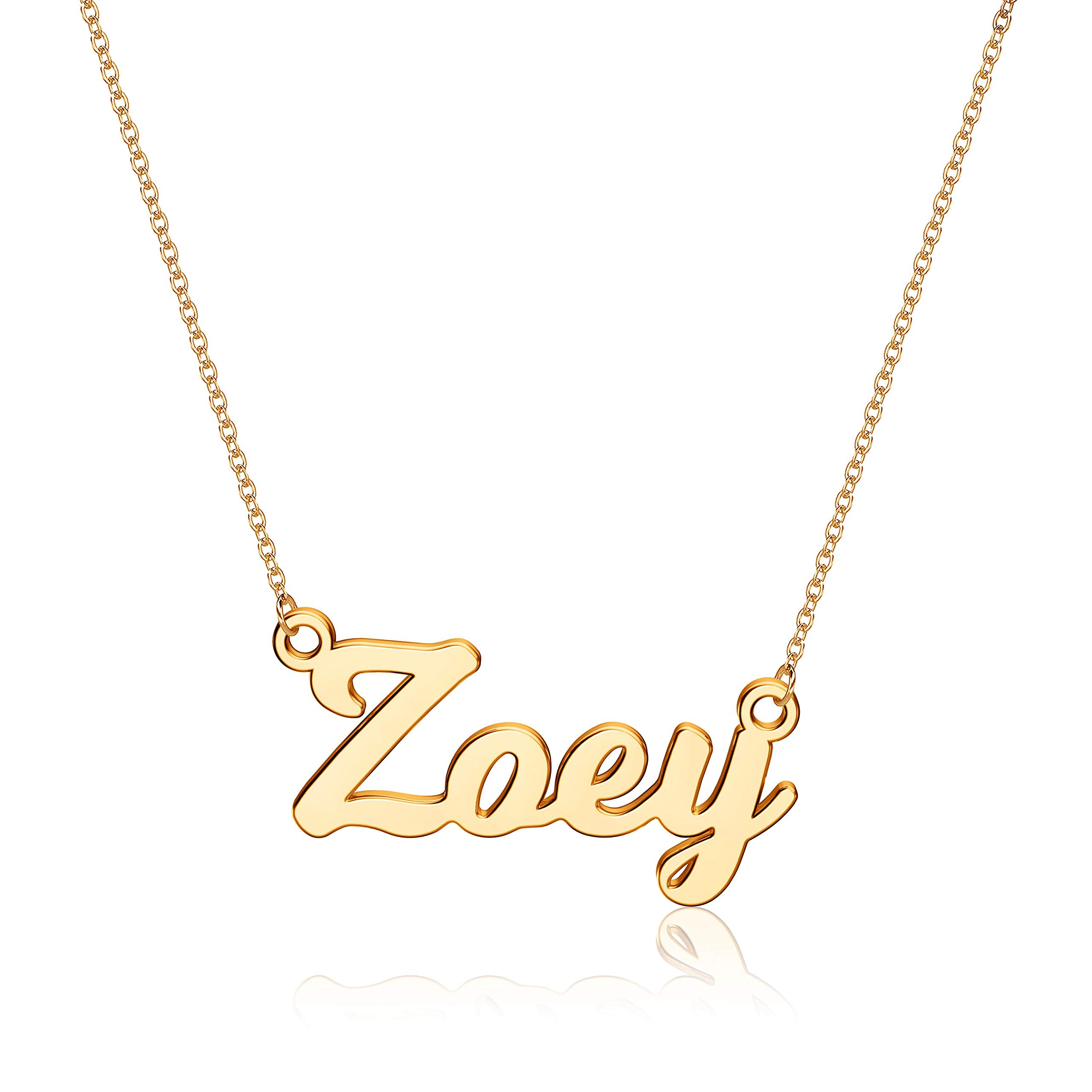 UrsteelCustom Name Necklace Personalized, 14K Gold Plated Personalized Name Necklace Dainty Name Plate Necklace Jewelry Personalized Gifts for Women
