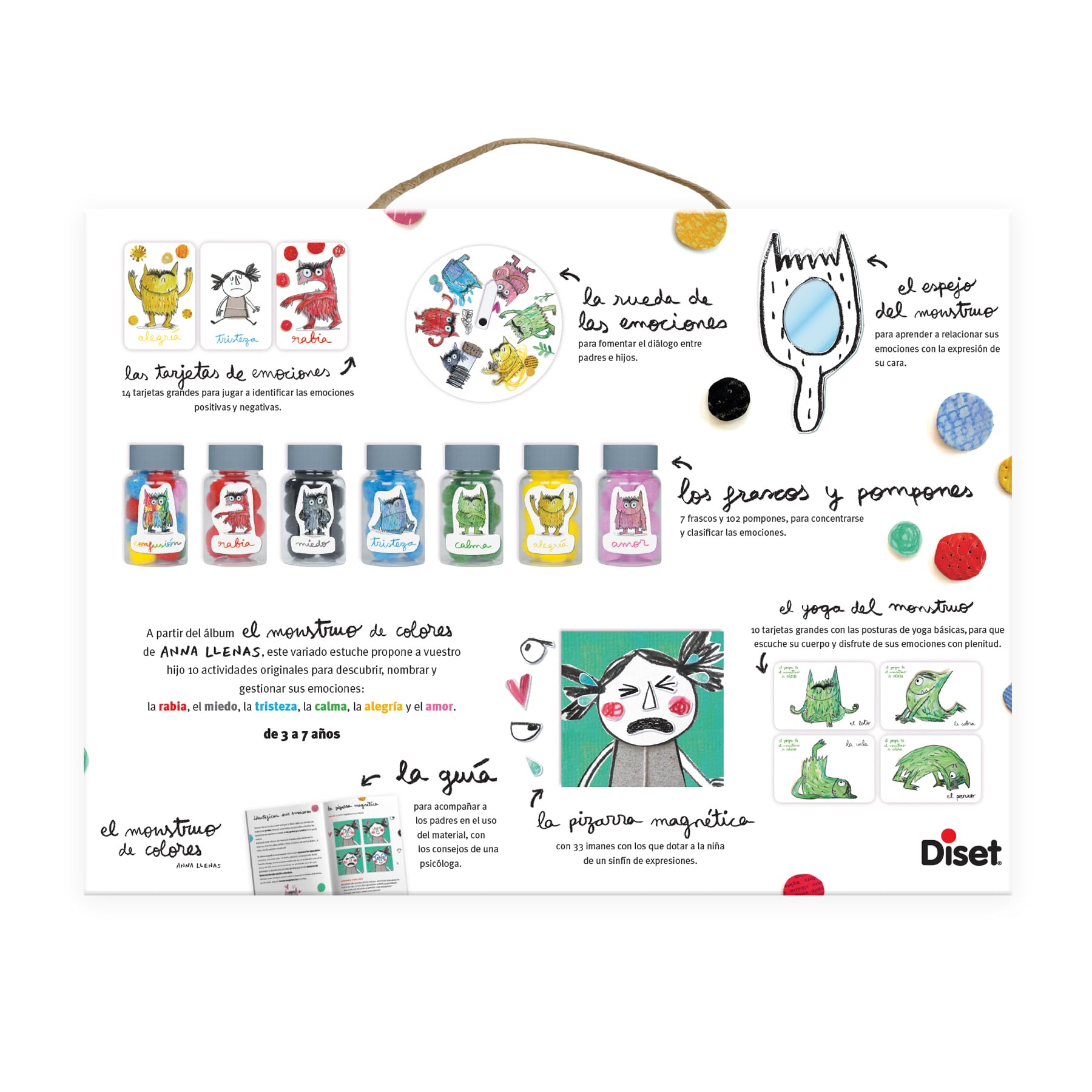 Diset Yo descubro Las emociones - Monstruo de Colores - Juego Educativo | Juego de mesa educativo para mejorar la gestión de las emociones. A partir de 3 años y hasta 7 años. Yo Aprendo Diset.