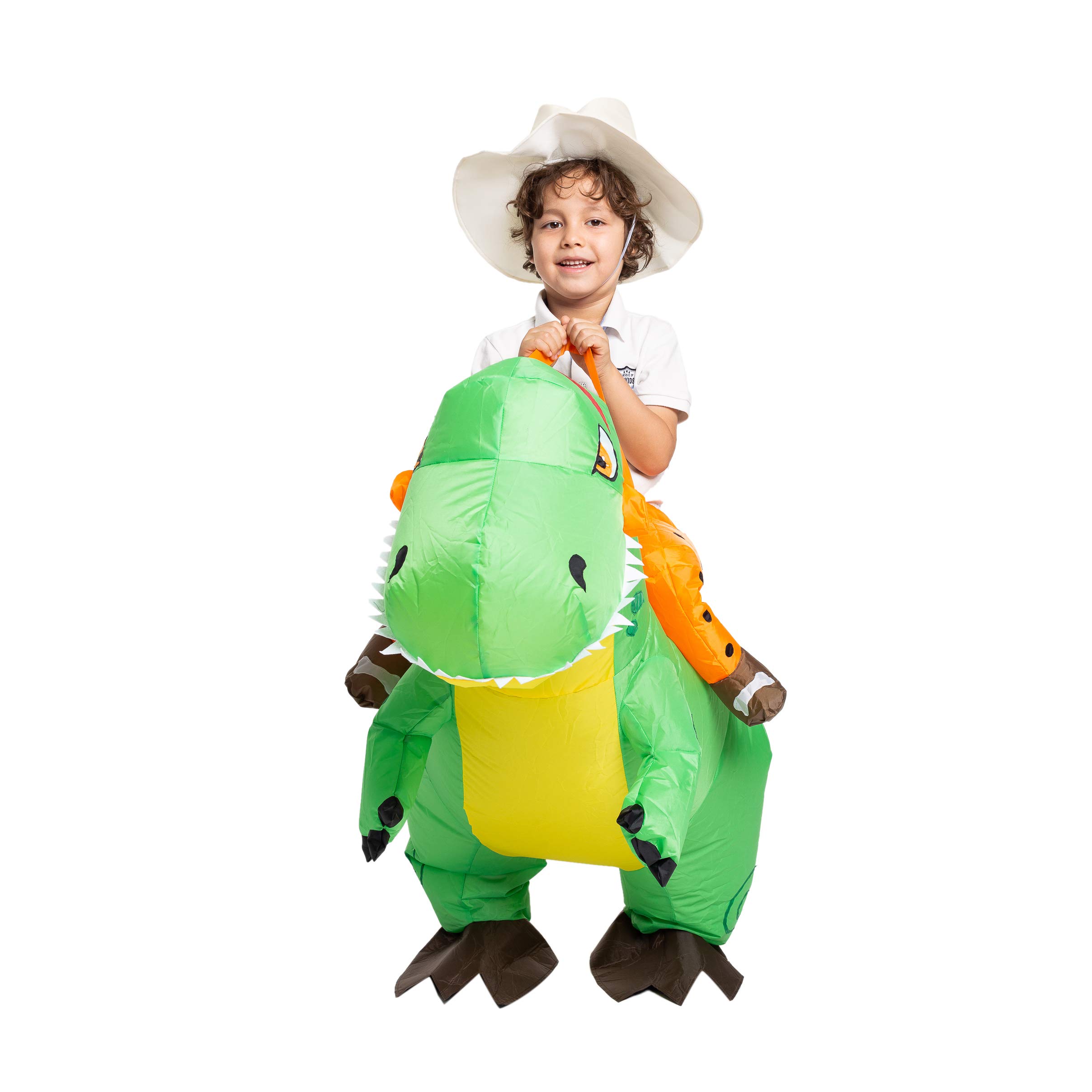 Spooktacular Creations Halloween Sflable Costume Ride A T-Rex Dinosaur Air Blow-up Deluxe Halloween Costume-Niño