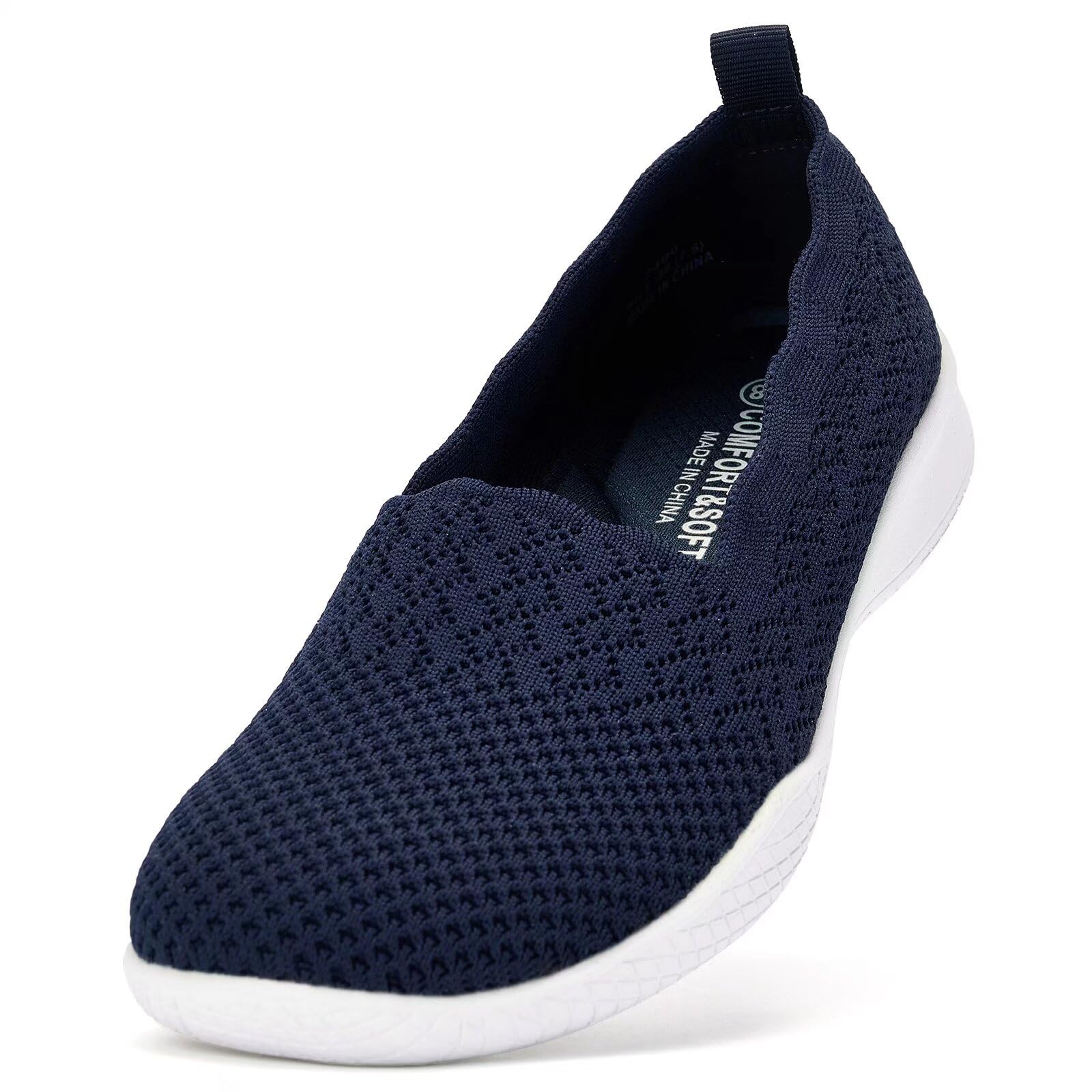 Puxowe Damen Wanderschuhe Leichtgewichtige Strick Slip on Mesh Bequeme Barfuß Minimalistische Sneakers Low Top