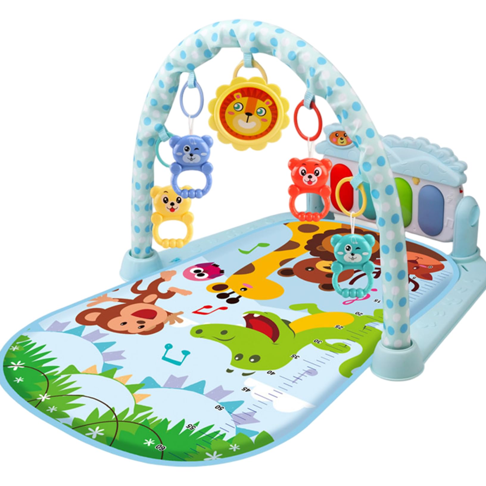 Tappetino da gioco per il momento della pancia del bambino, con musica e luce, tappetino da palestra per calciare e suonare il pianoforte, da gioco per bambini con ciondolo a sonaglino