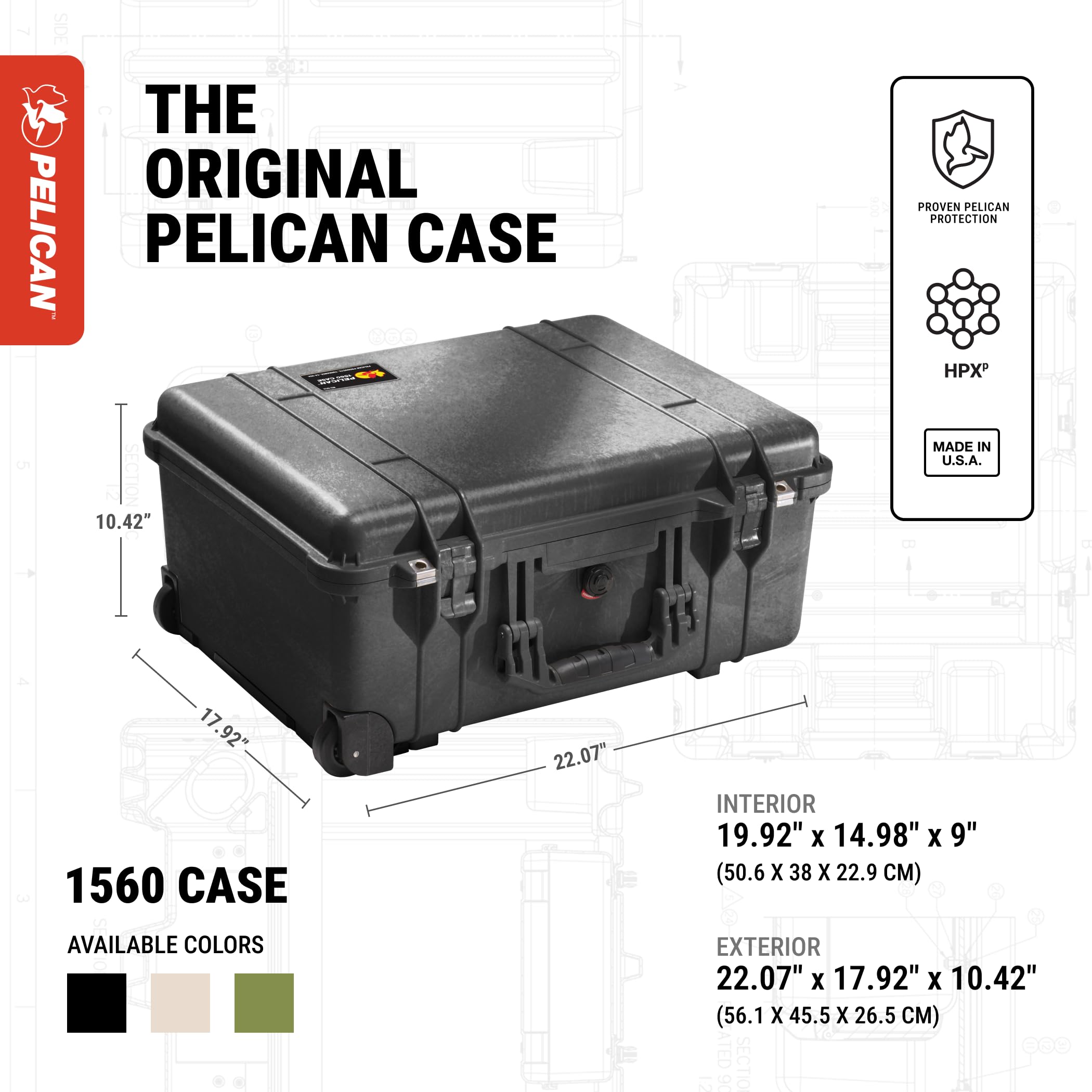 Amazon.co.jp: ハクバ PELICAN ハードケース 1560 46L ブラック 1560