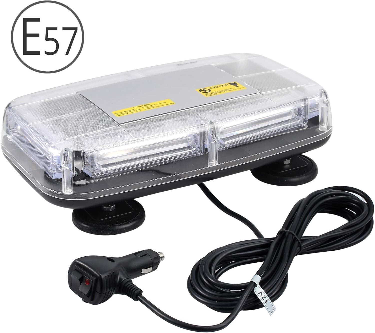 PROZOR 6-COB LED Notfall Warnblitzlicht E-Marked, IP67 Wasserdicht 7 Modi 12V/24V 60W Warnleuchte mit 4 Magnetfuß, mit Doppelschalter und 5M Netzkabel Notbeleuchtung Licht für Auto LKW (Blau)