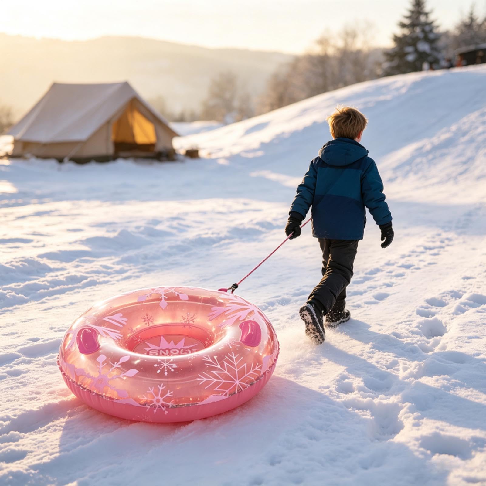 Slitta Gonfiabile Neve PVC Antiscivolo Con Presa Ispessita Ciambella