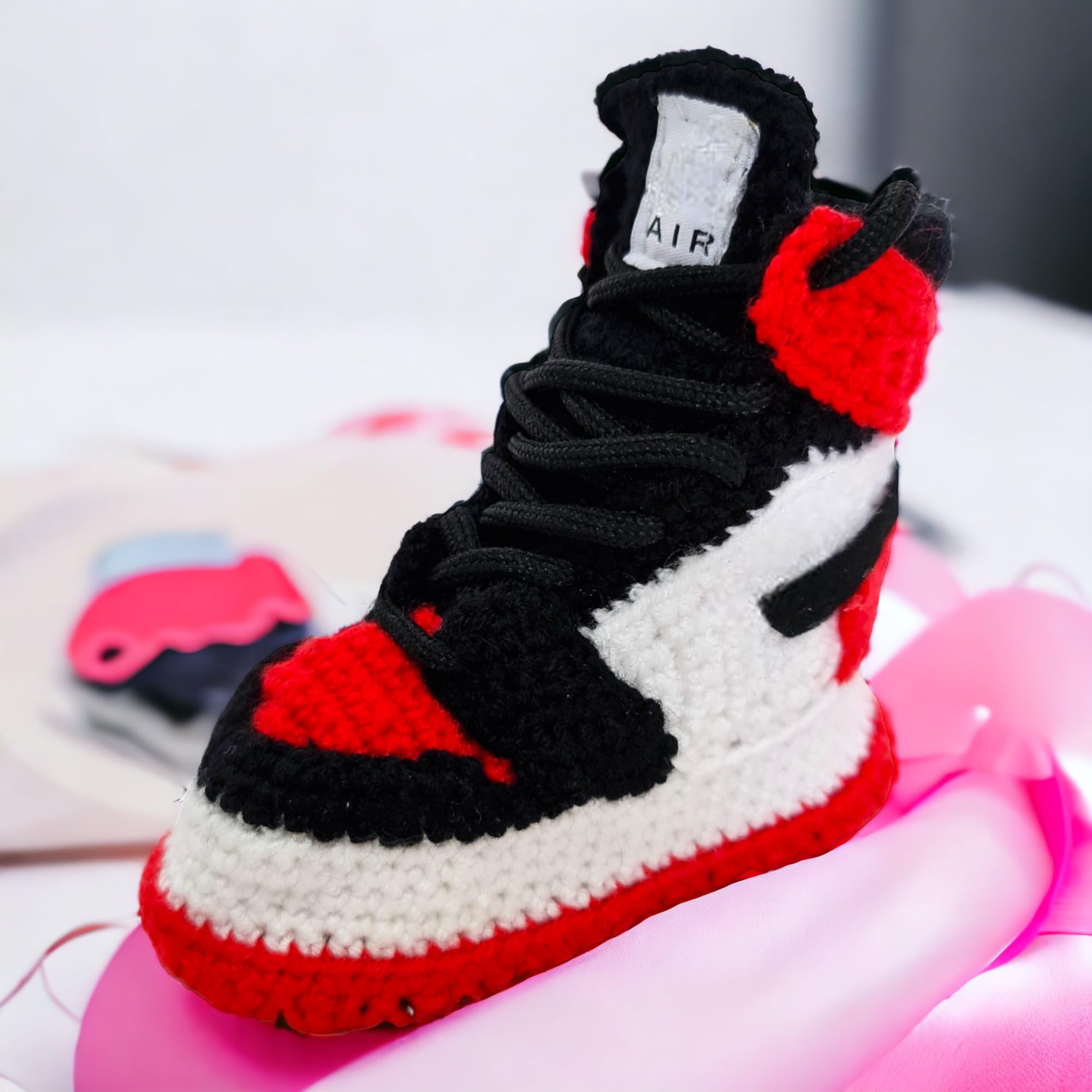 Baby handgemachte individuelle Booties, Neugeborenen Häkel Hausschuhe, Kleinkind gestrickte Sneaker, gemütliche Fleece Krabbelsocken, Lauflernschuhe, weiche Baumwolle Natur Kinderschuhe