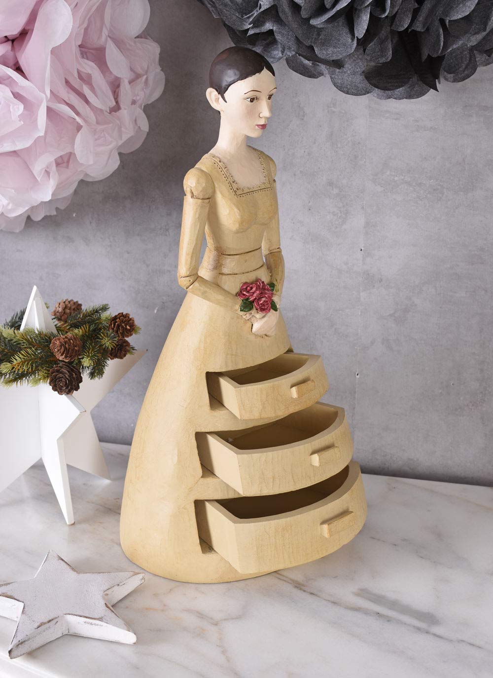 Biedermeier FEMME COMME Boîte à bijoux style antique shabby