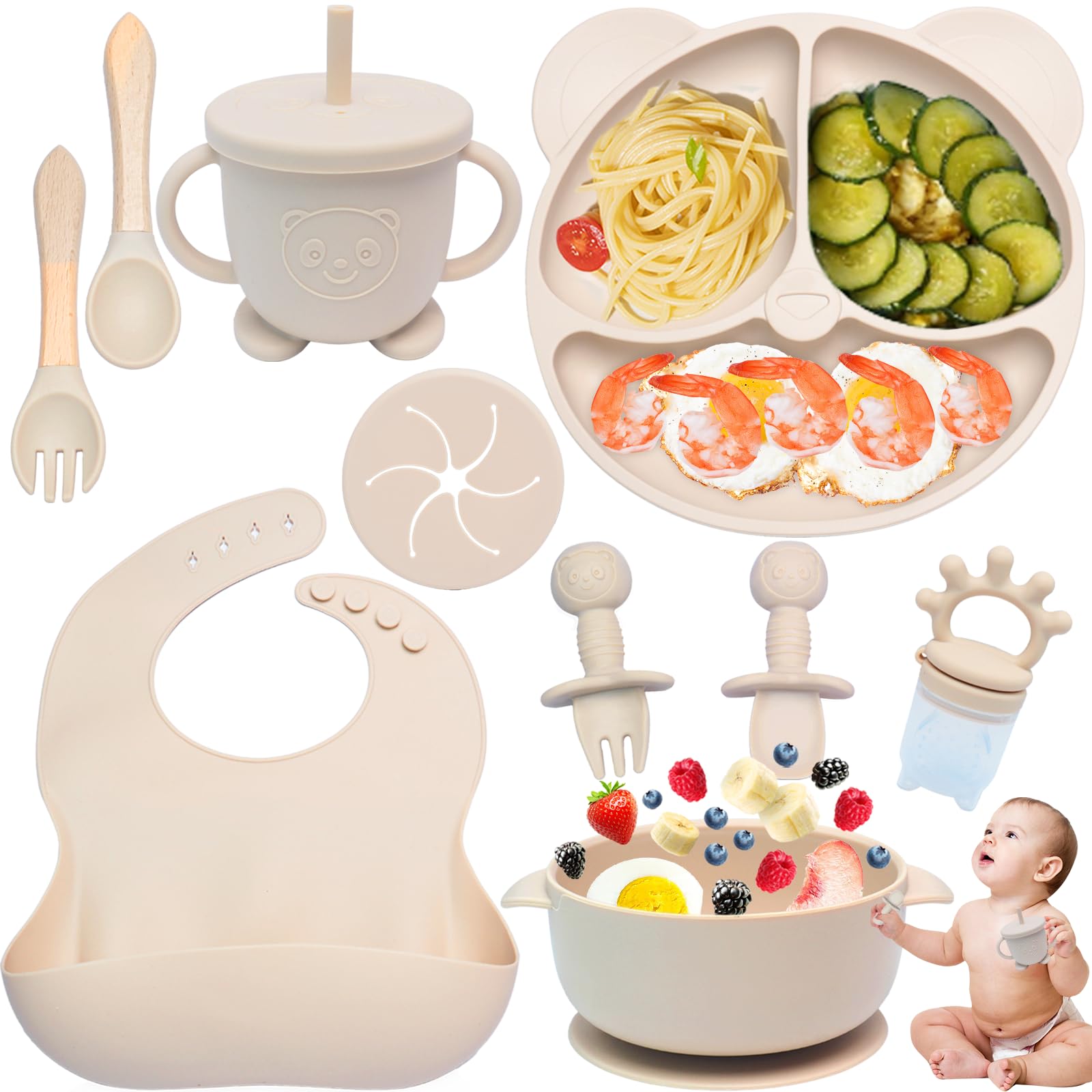 Set De Vaisselle Enfant Réutilisable Sorrisini - Assiettes Et Bols Colorés Pour Bébé - Idéal Crèche Et Maison