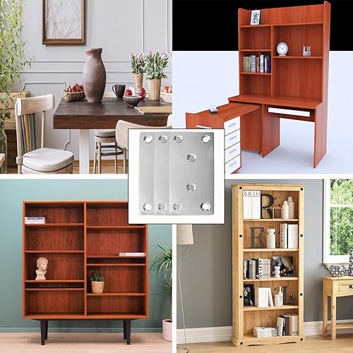 Miniatura 6 de Paquete de 40 placas de reparación de soporte plano de acero inoxidable, placa de unión de soporte de 3.1 x 1.5 pulgadas, soporte de unión de