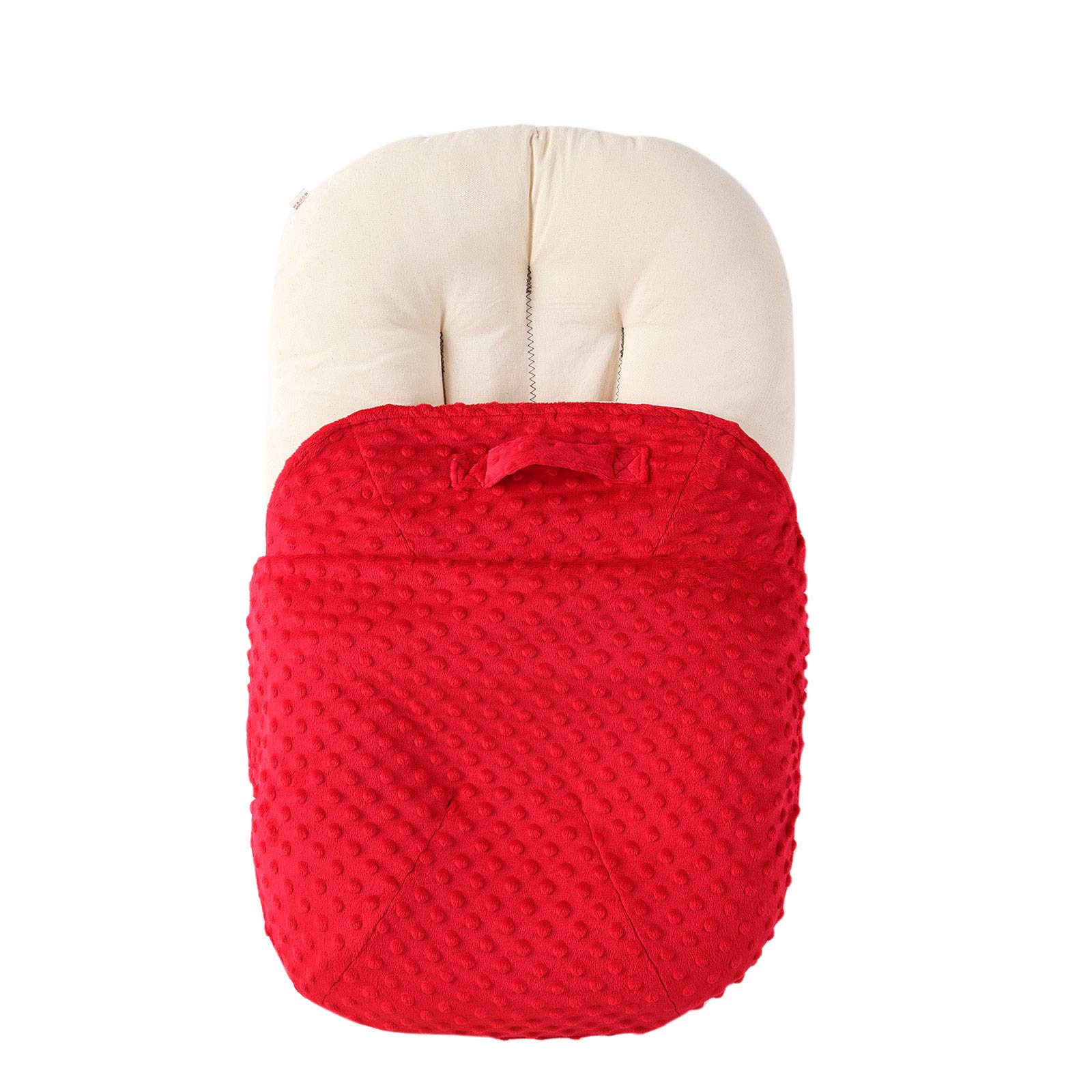 Removable Slipcover for Newborn Lounger, Super Soft Premium Minky Baby Lounger Cover Fit for 29 x 17 x 4 inches Infant Padded Lounger, Ultra Comfortable, Safe for Babies (Red)