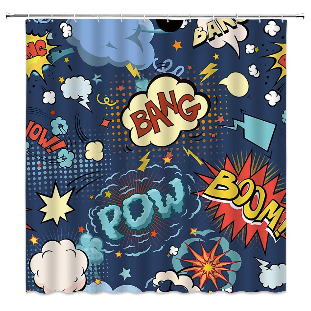 Comic Book Shower Curtains Curtains & Drapes