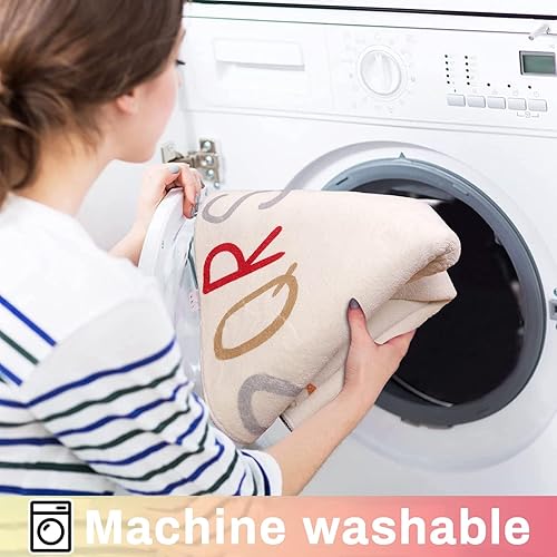 Miniatura 2 de LIVEBOX Alfombra redonda colorida para niños, alfombra de arcoíris ABC para sala de juegos, alfombra circular pequeña para aula, alfombra lavable