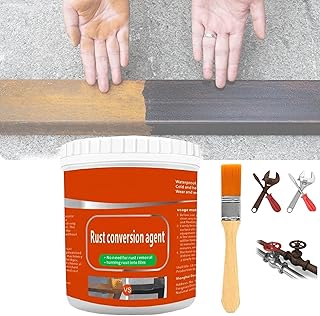 Donpidd Rust Removal Converter Metallic Paint, Rust Conversion Agent, Multi Purpose Anti-Rust Paintfor， Metal Protects Against Corrosion andTransforms Rust into a Protective Barrier Ideal (Gray)