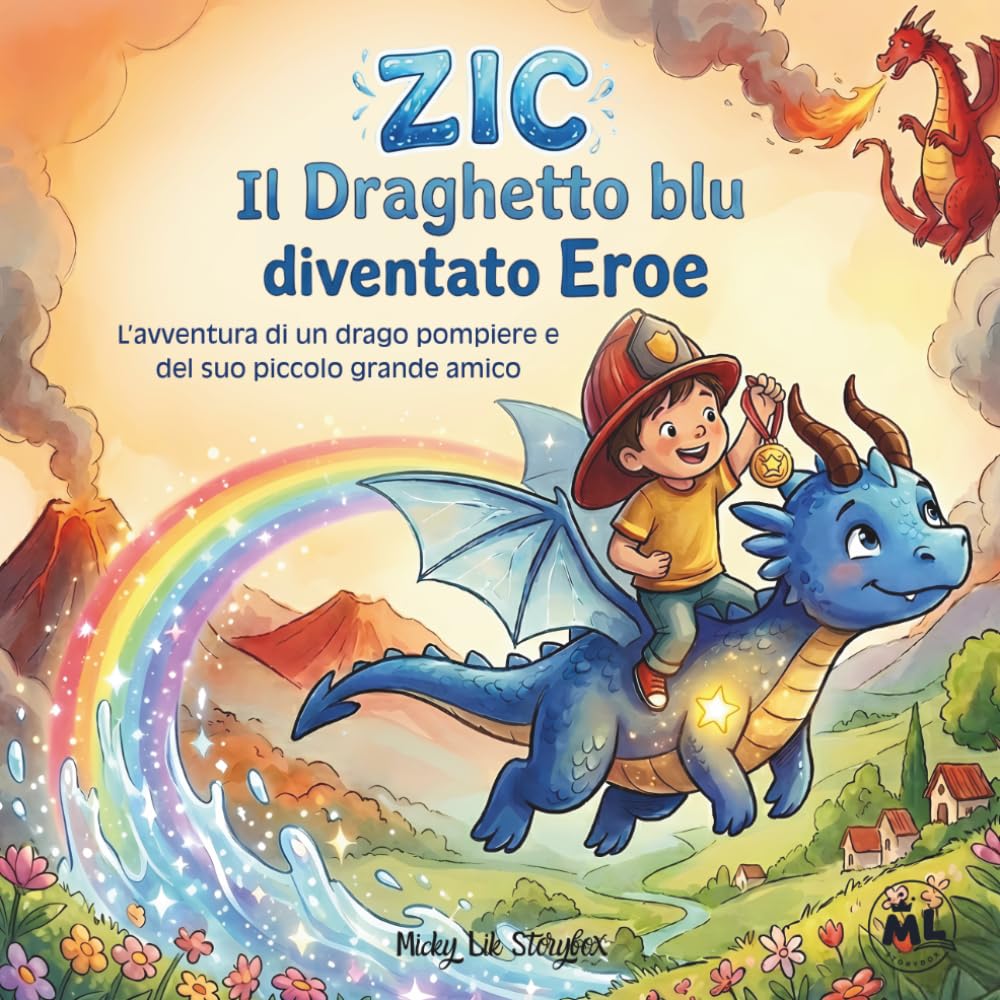 Zic, Il Draghetto blu diventato Eroe: L'avventura di un drago pompiere e del suo piccolo grande amico (Micky Lik Storybox – Piccoli Eroi, Grandi Cuori)