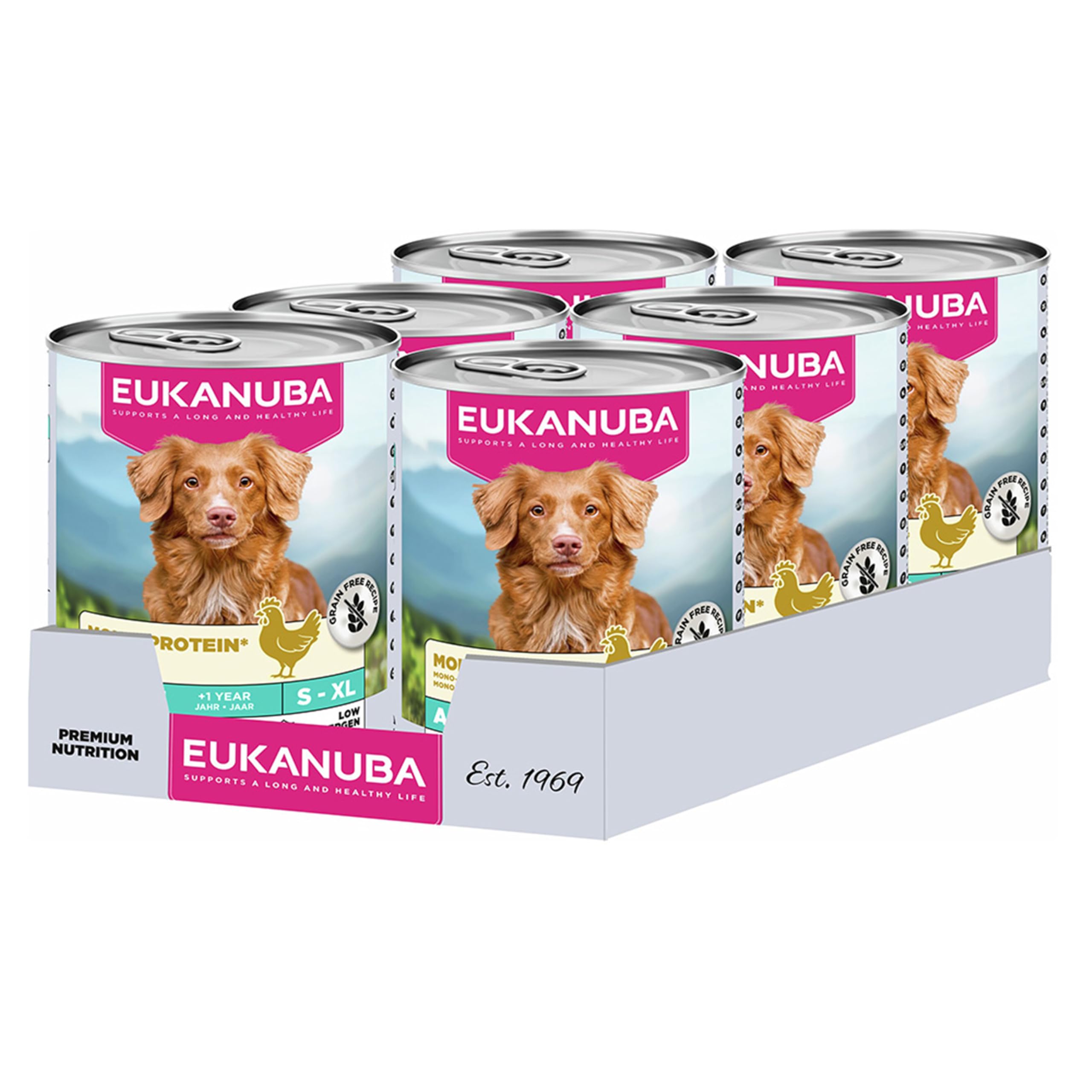 Eukanuba Adult Grain Free Mono-Protein Wet Dog Food Chicken 6 x 400g