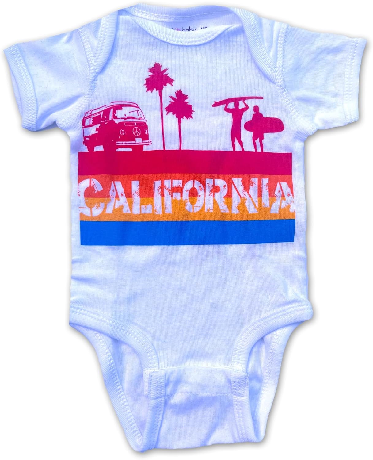 Sol Baby California 4 Color Stripe White Bodysuit – Unisex Baby Summer, Short Sleeve Romper for Newborns, Infants & Babies Sol Baby California 4 Color Stripe White Bodysuit – Unisex Baby Summer, Short Sleeve Romper for Newborns, Infants & Babies
