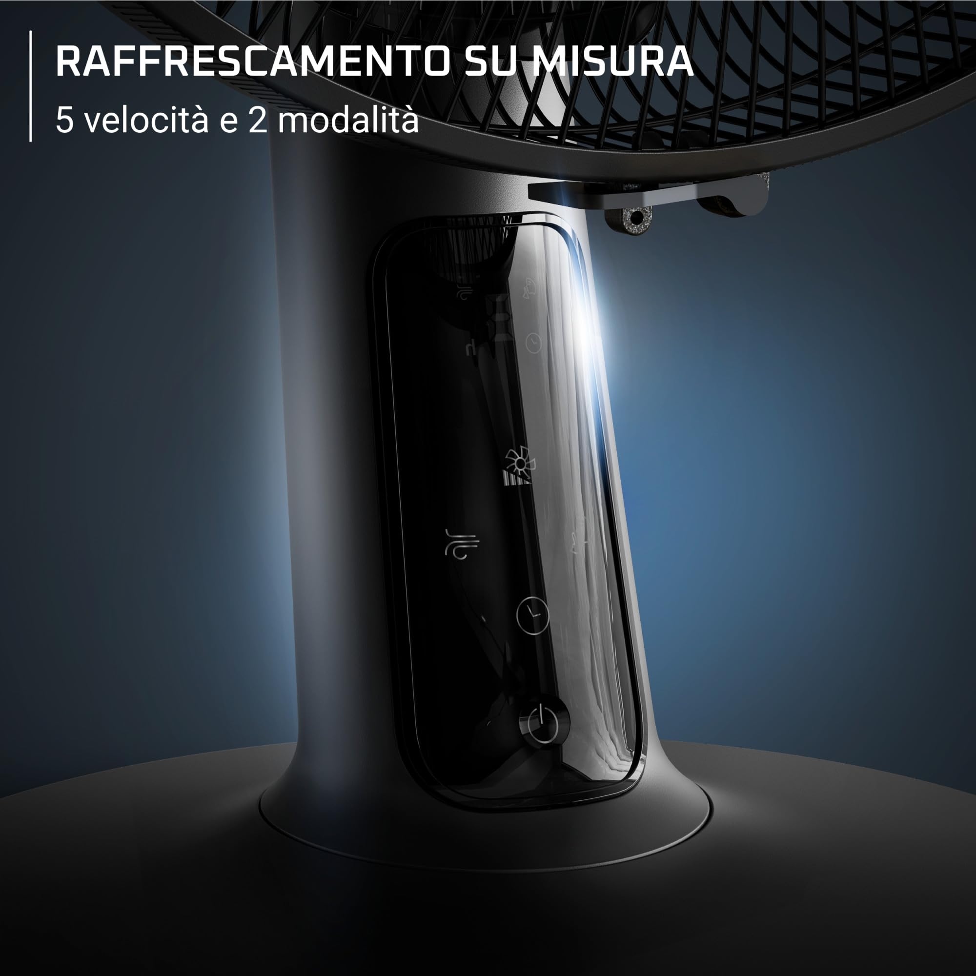 Rowenta Turbo Silence Extreme, Ventilatore da Tavolo Silenzioso a 2 modalità e 5 velocità, Motore Effitech per Risparmio Energetico, Oscillazione a 120°, VU2750F0
