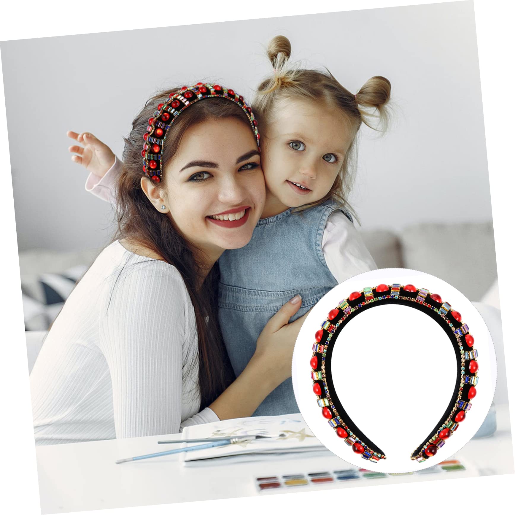 FRCOLOR Lot De 3 -têtes Larges En Strass Pour Femmes -tête Tendance Exquis Pour Fête De Mariage Bal De