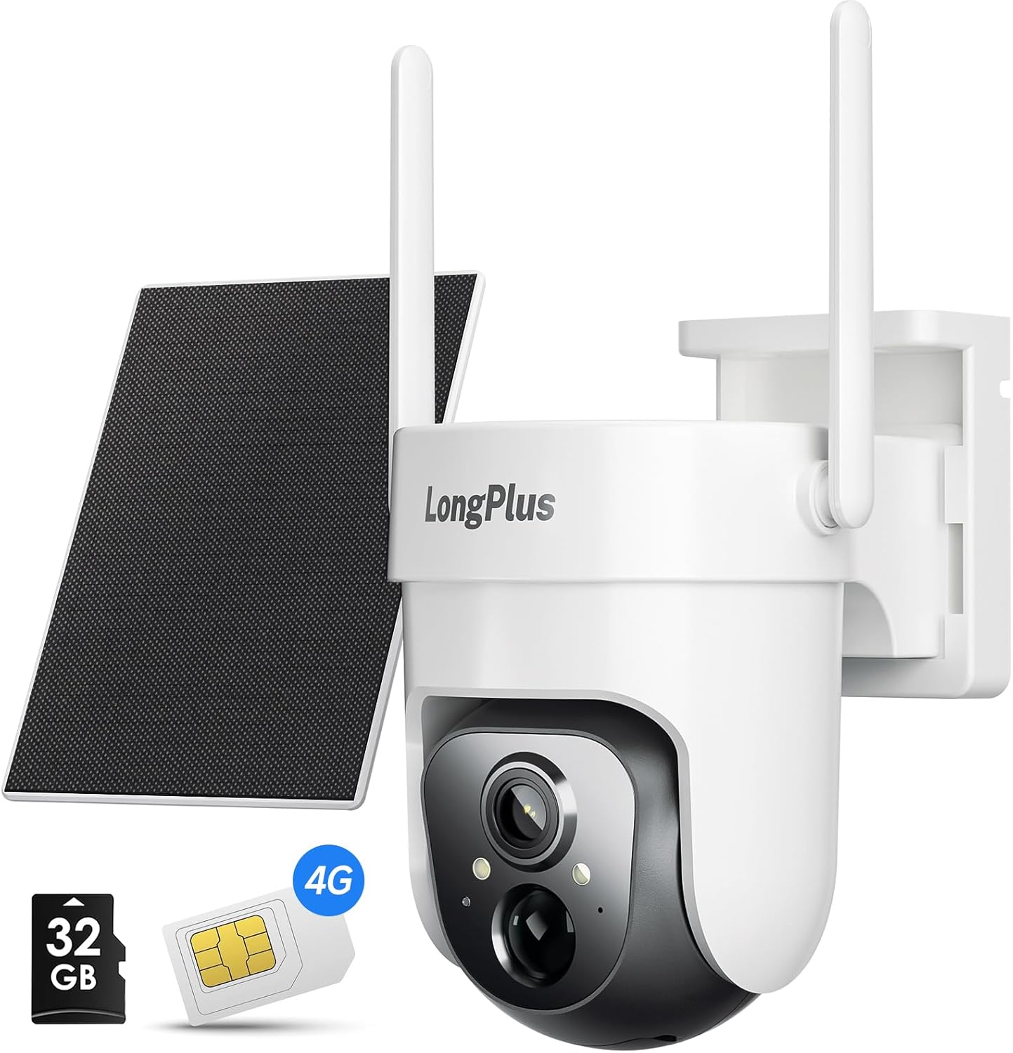 LongPlus No WiFi Safety Digicam, 4G LTE Mobile Safety Digicam with SIM Card, 2K Photo voltaic Outside Cam Wi-fi, 360° View, Coloration Night time Imaginative and prescient, Movement&Siren Alarm, Sensible AI Detection