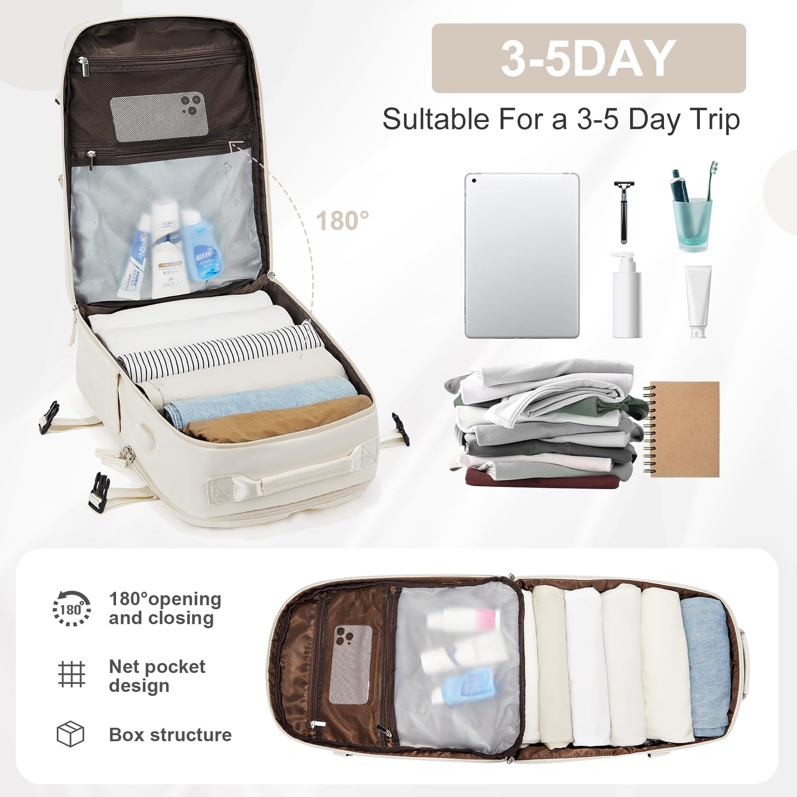 SZLX Zaino da viaggio grande da donna da viaggio zaino da escursionismo sportivo da esterno impermeabile zaino da scuola casual laptop da 14 pollici con porta di ricarica USB scomparto per scarpe
