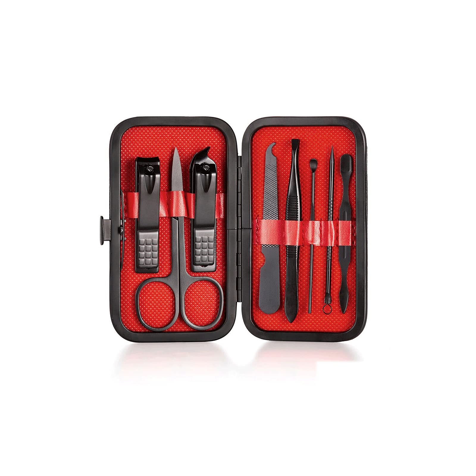 XIANGFAZJD Cortauñas 8PCS Clippers Clippers Portátil Archivo de uñas de Acero Inoxidable Pinzas Tweezers Set Tijeras Profesionales con Kits de Cortador de manicura
