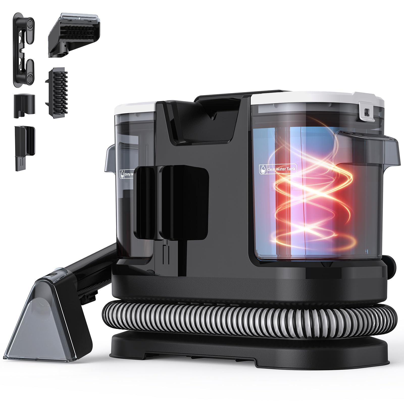 Lubluelu Nasssauger Polsterreiniger Gerät 20 kPa, 1400 W, Teppichreiniger Waschsauger mit 10 Sek. Schnellheizung auf 35–60 °C und Selbstreinigung, tragbarer Teppichreiniger für Teppiche, Sofas & Auto