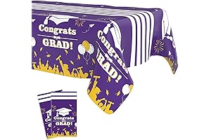 2024 Graduation Party Tablecloth Purple Gold