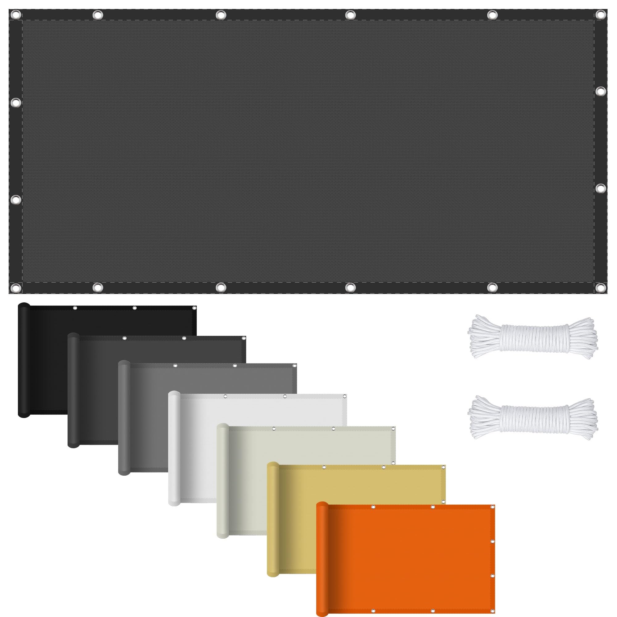 Toiles d'ombrages de fête et piscine en plein air tissu gris foncé 1.8x4.5m