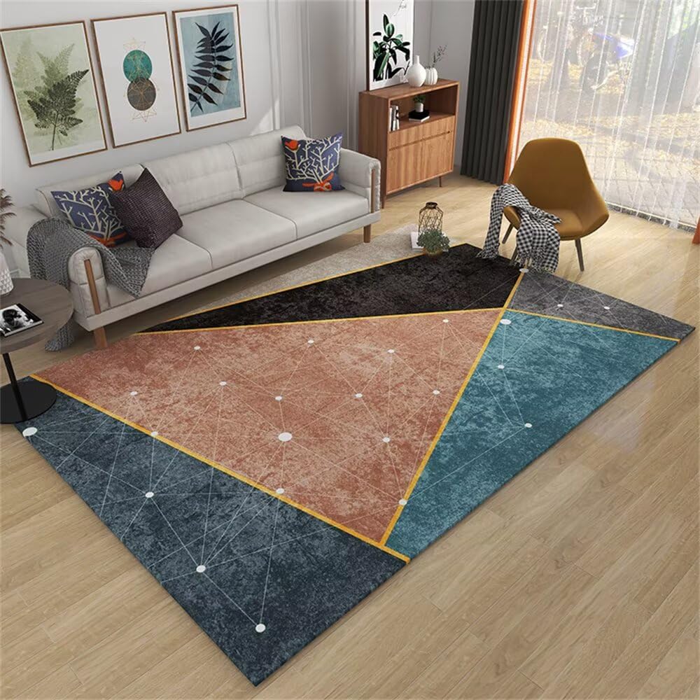 Tapis de salon bleu moderne 80x180 cm pour chambre d'enfant