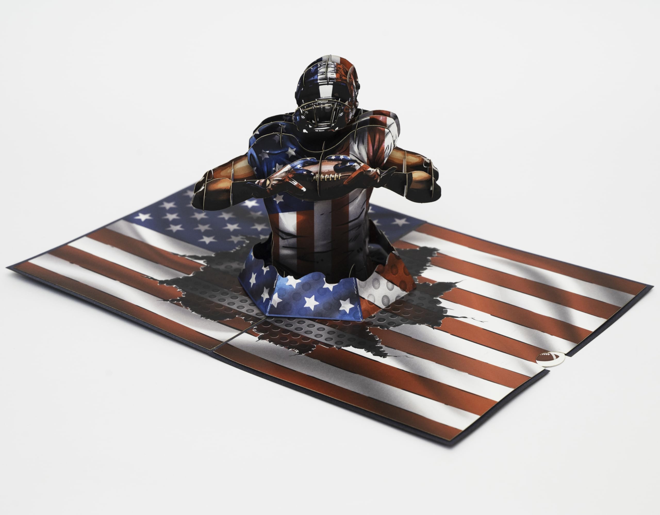 3D-Popup-Karte des American Football Spielers, Papierkunst & Handwerk, Grußkarte, Geburtstag, Jahrestag, Weihnachten, Vatertagskarte, handgefertigtes Geschenk für Ihn, Männer, Vater, Sohn,