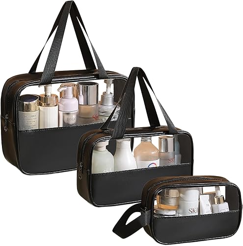 SOMIER Paquete de 4 bolsas de aseo transparentes impermeables aprobadas por la TSA bolsa de transporte con cremallera bolsa de viaje portátil de PVC disponible en Yaxa Colombia