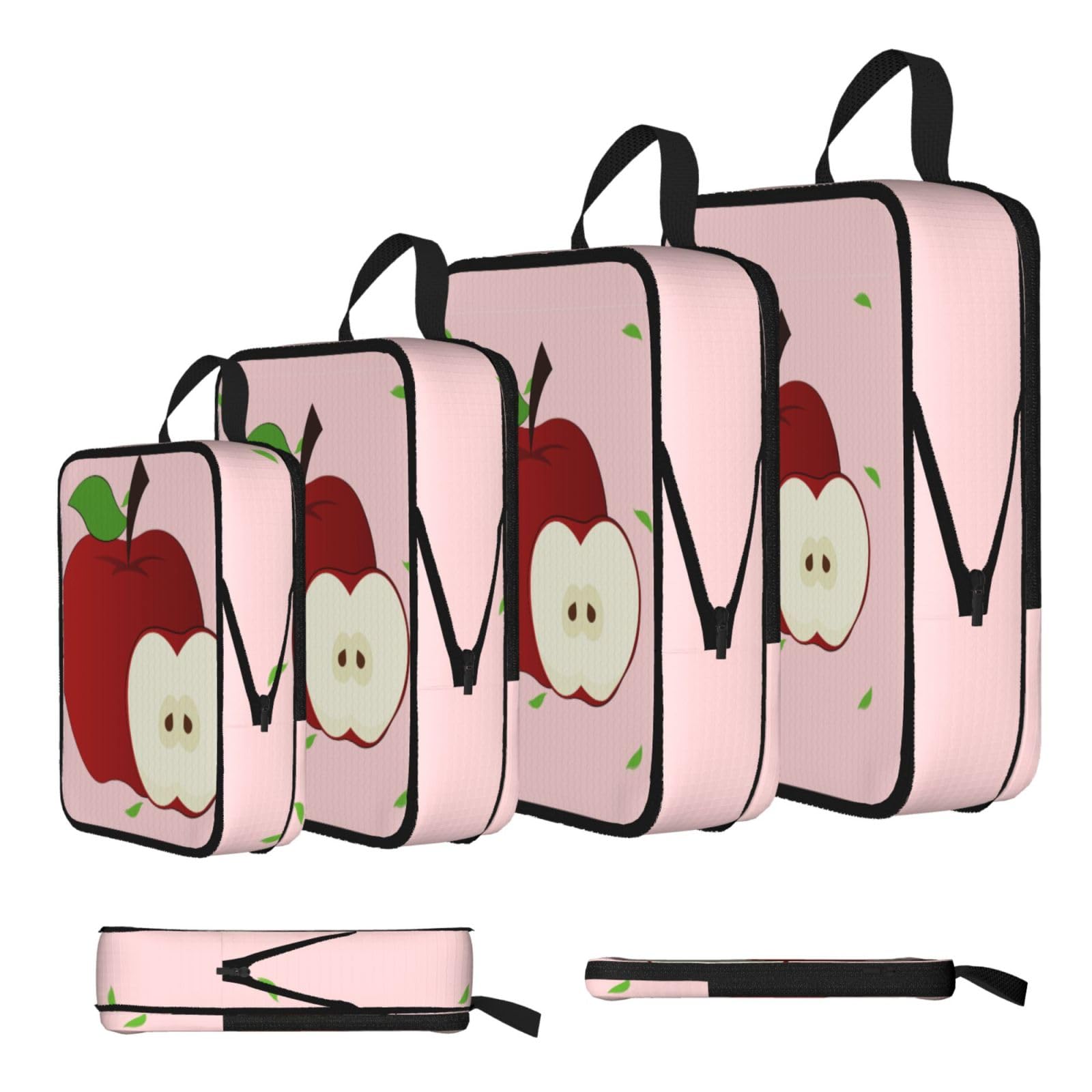Cartoon Red Fruit Compression Packing Cubes 4 Piece Set