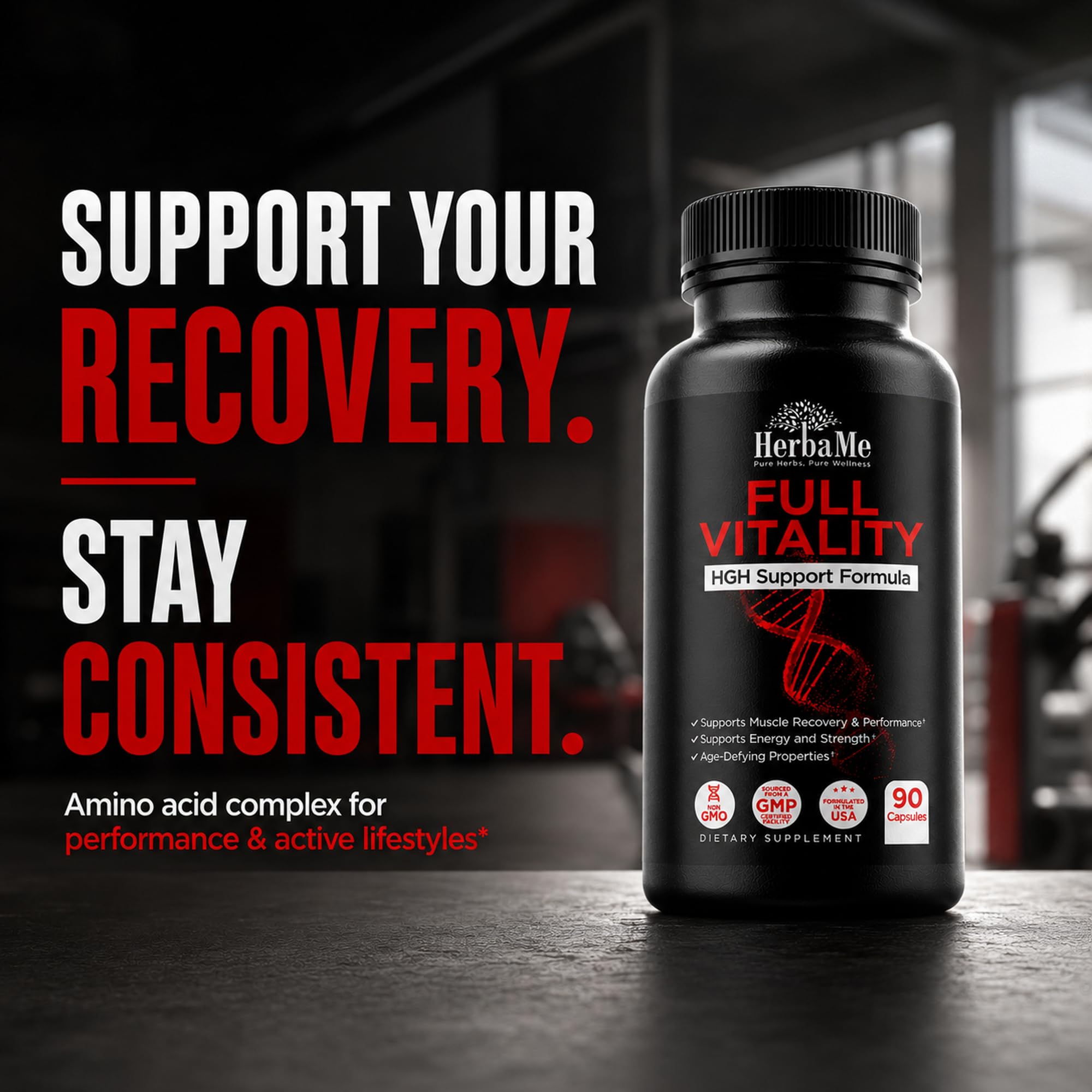 HerbaMe HGH Support Human Growth Hormone & Muscle Recovery, 90 Capsules — Amazon image 2