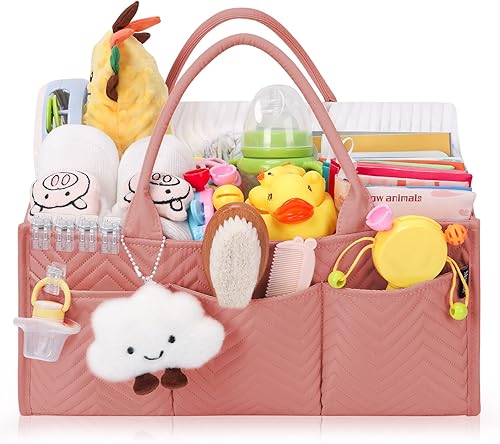 Skycase Organizador grande de pañales, organizadores de bebé y almacenamiento para artículos esenciales para recién nacidos, cesta de almacenamiento