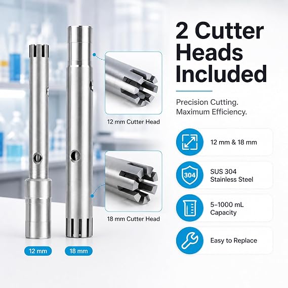 Laboratory High Speed Homogenizer Disperser Mixer, 8000-22000RPM Adjustable Emulsifier Machine for 5-1000ml, High Shear Emulsification Tool with 2 Probes, Scientific Equipment