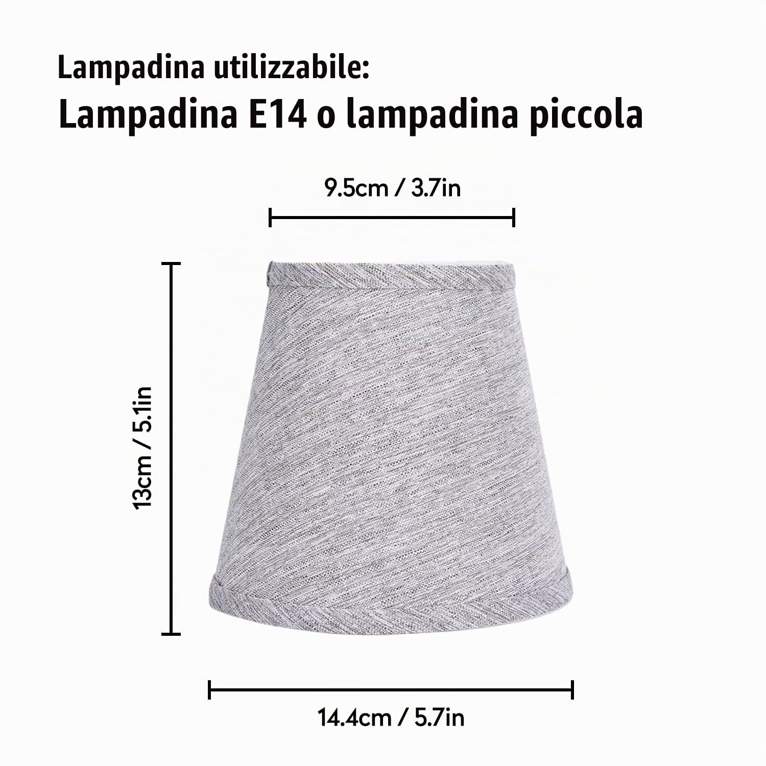 Buachois 6 Pezzi Paralume E14 Tessuto Coprilampada Moderno | Paralume a Clip per Lampadario e Lampada Parete, Copertura in Tessuto per Illuminazione Interni