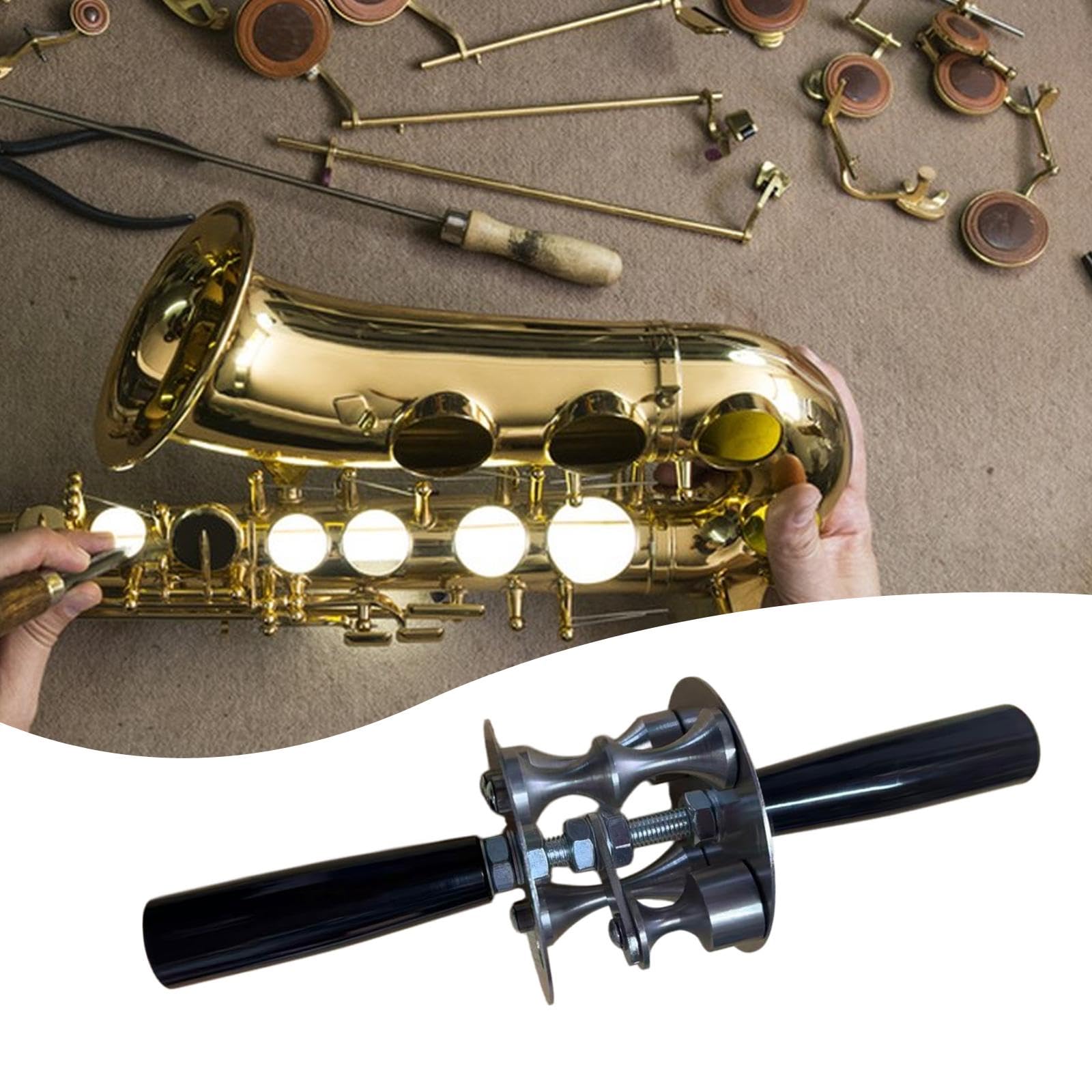Herramienta de reparación de abolladuras en rodillos de saxofón, accesorio para reparación de instrumentos de latón, mantenimiento