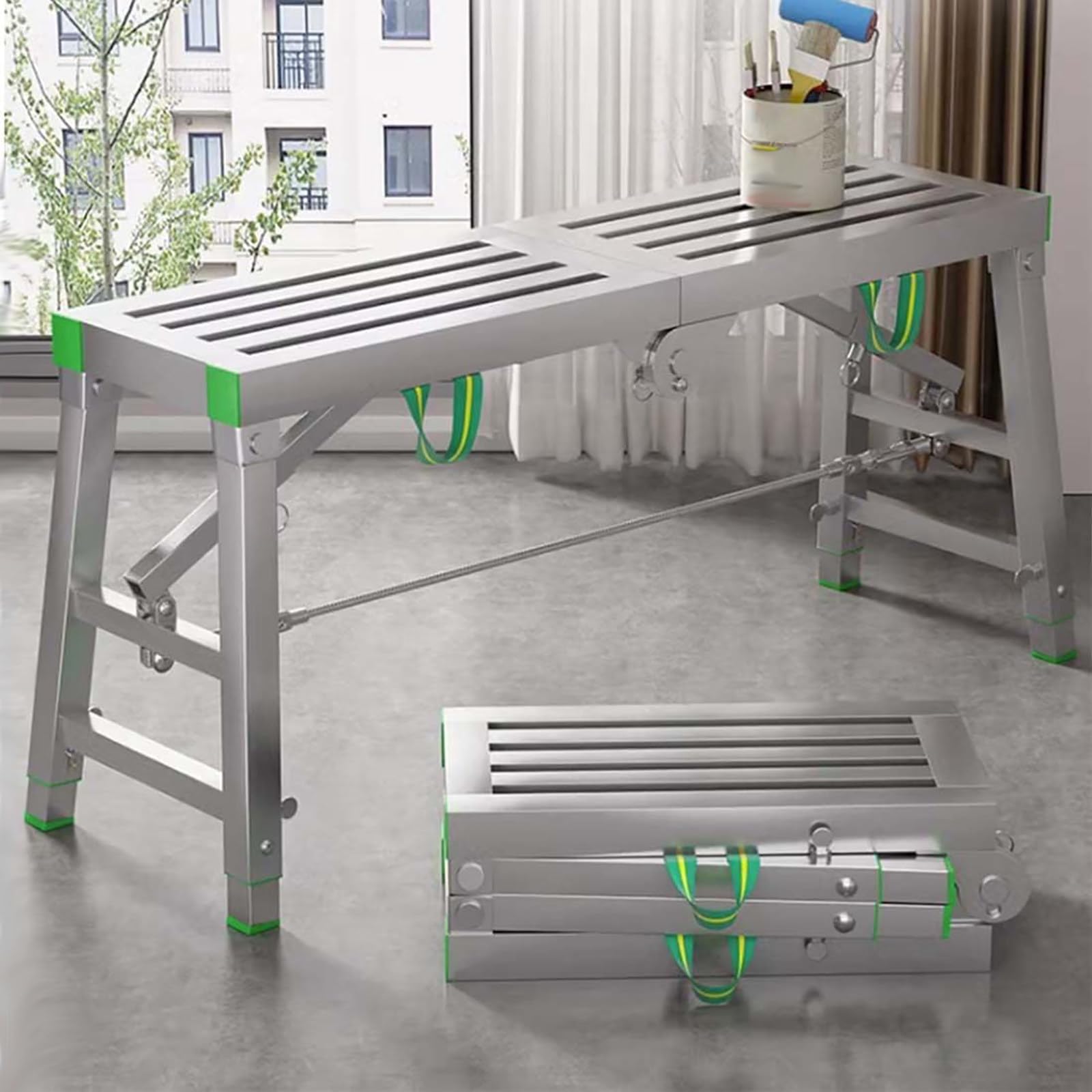 Plateforme de travail 120x30 pliable pour éviter les chutes lors de la peinture des plafonds
