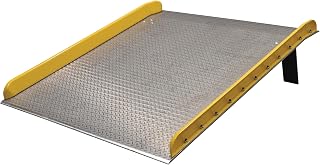 Vestil TAS-15-7248 Aluminum Dock Board Steel Curb 72 In. x 48 In. 15,000 Lb. Capacity Silver/Yellow