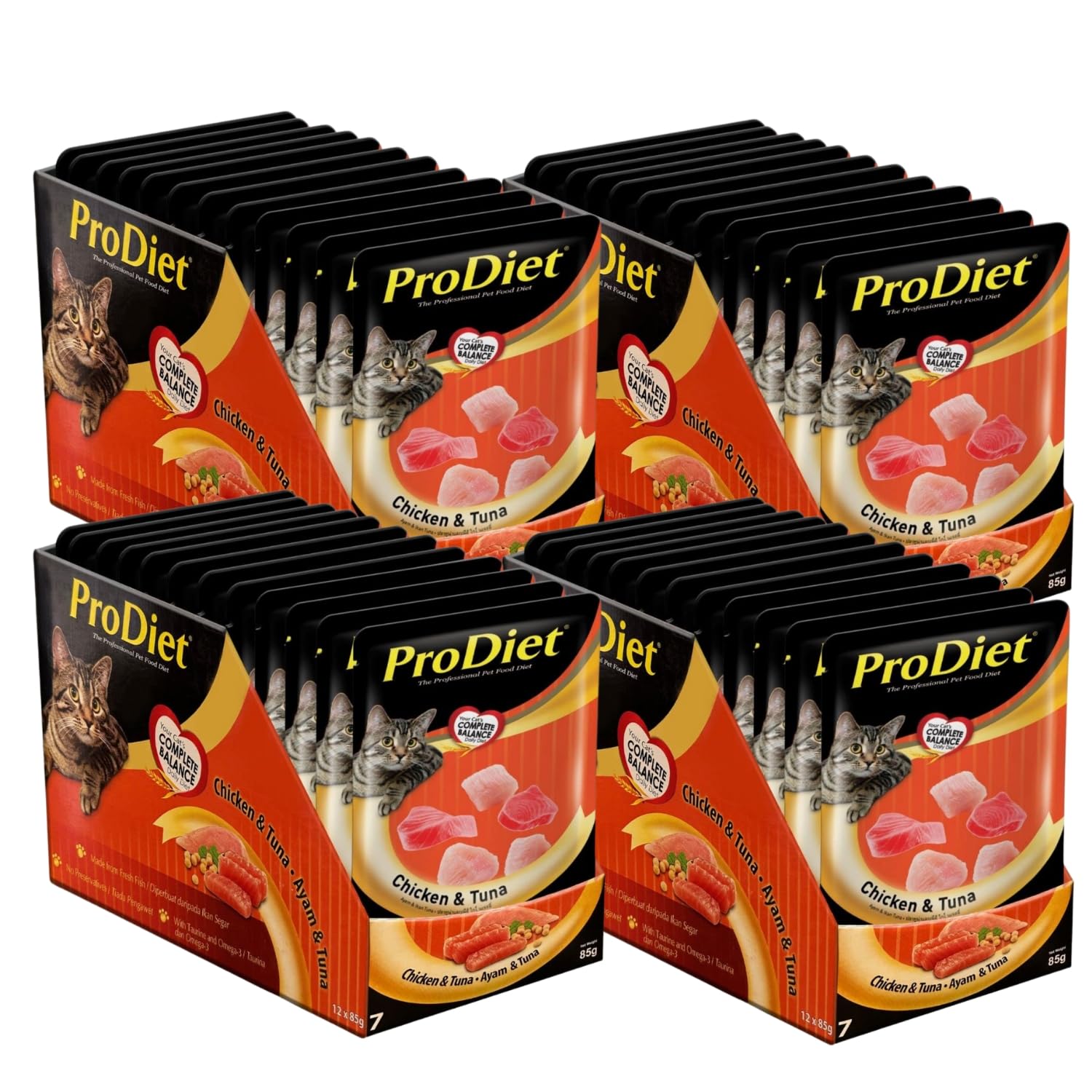 ProDiet Cat Wet Food for Adult (1 + Years) Chicken & Tuna Flavour for Healthy Skin and Muscle Development 48 Pouches (48 x 85g) Affordable Pack (B0D3VG4FW9) Amazon Price History, Amazon Price Tracker