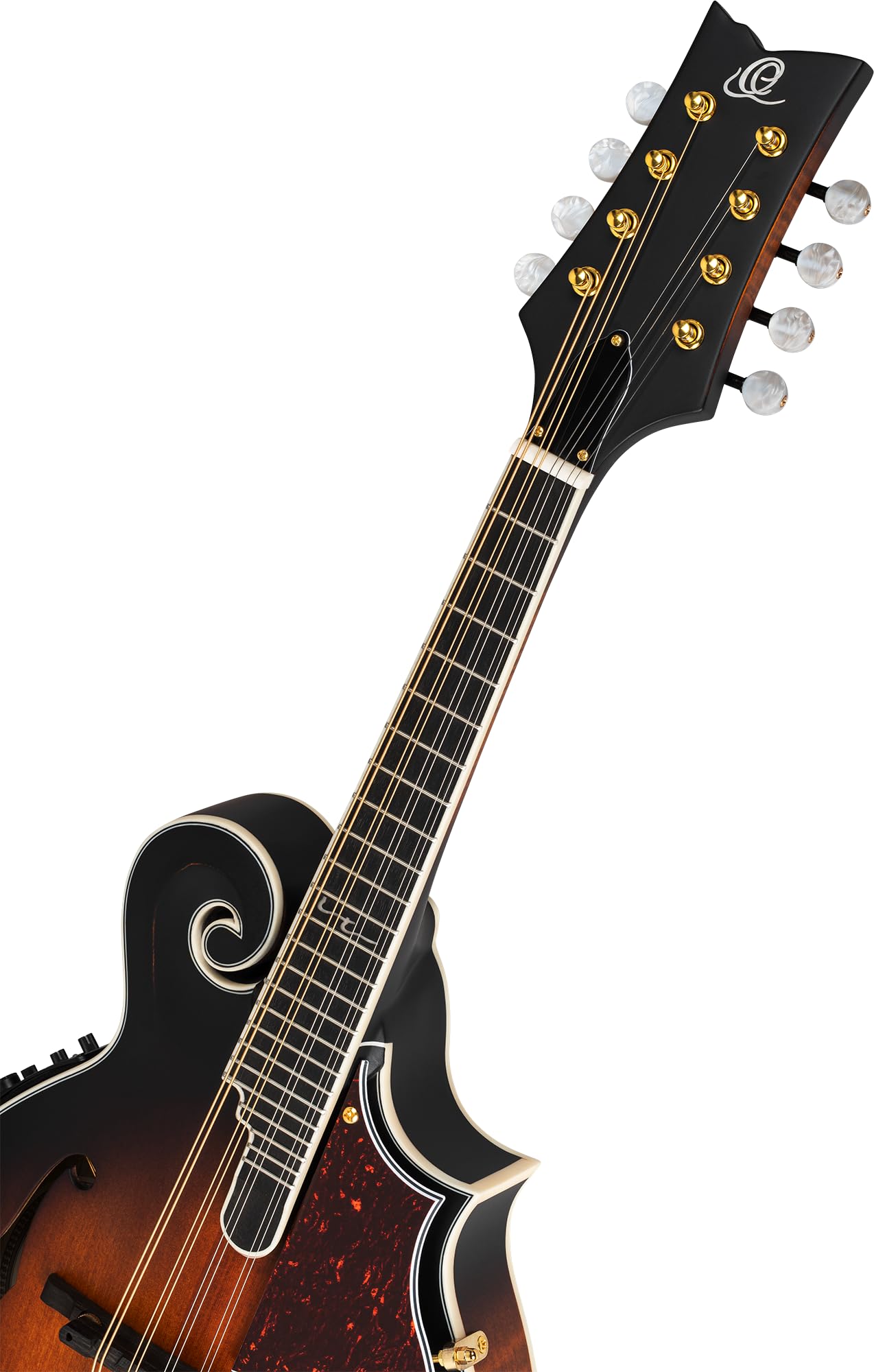 Ortega Guitars F-Style Mandoline Elektro-Akustisch – F-Holes – Mandolins – Inklusive Gig Bag – Massive Fichte / Geflammter Ahorn, Mehrfarbig (RMFE100AVO)