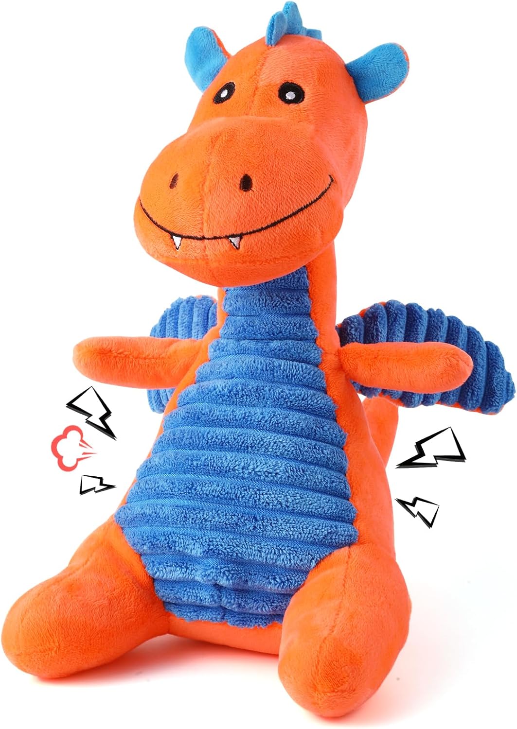 Stuffed Dragon Dog Toys Durable Plush Dog Toy with Crinkle