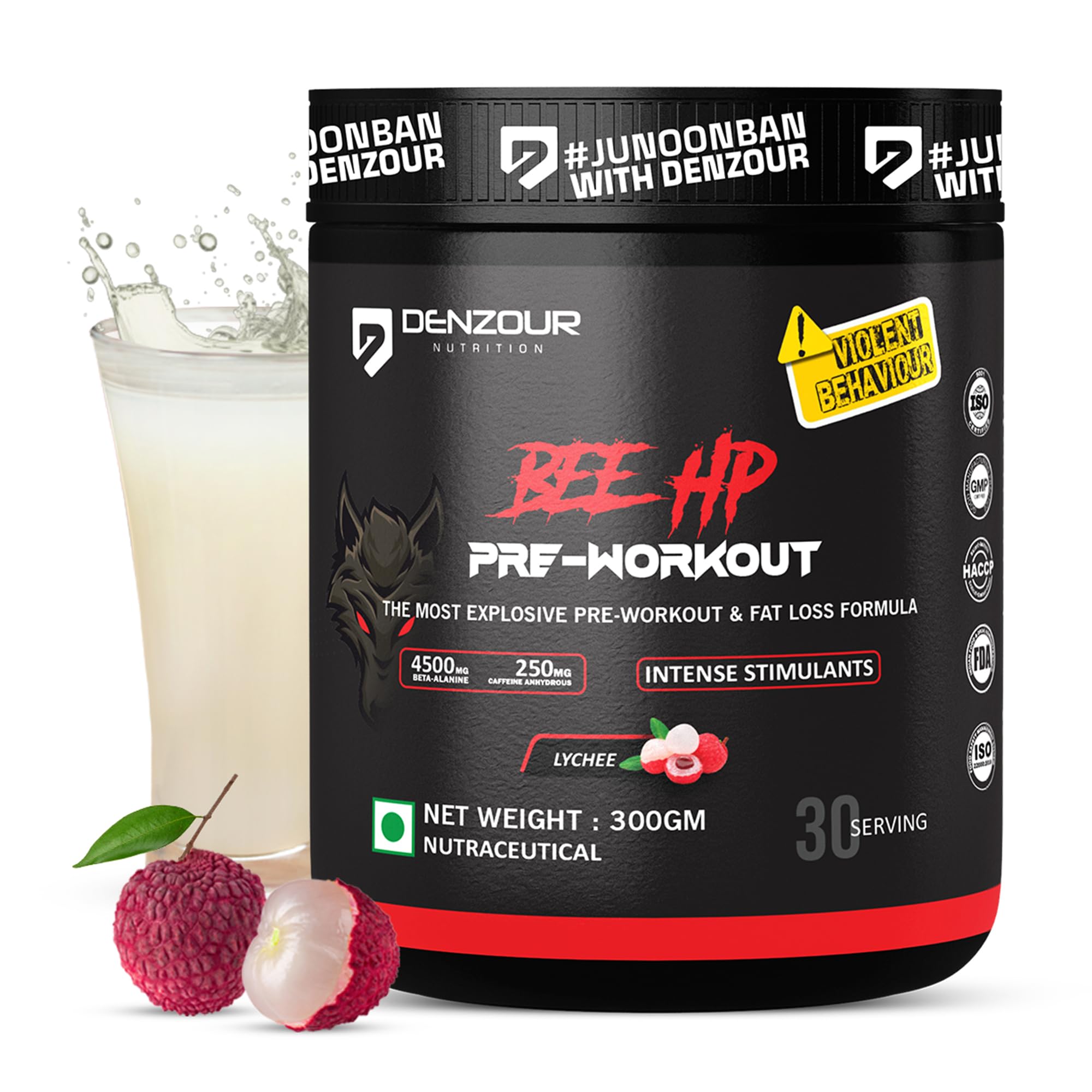 DENZOUR NUTRITION Bee-Hp Pre-Workout (300 g, Lychee) (B0CX8ZBCY5) Amazon Price History, Amazon Price Tracker