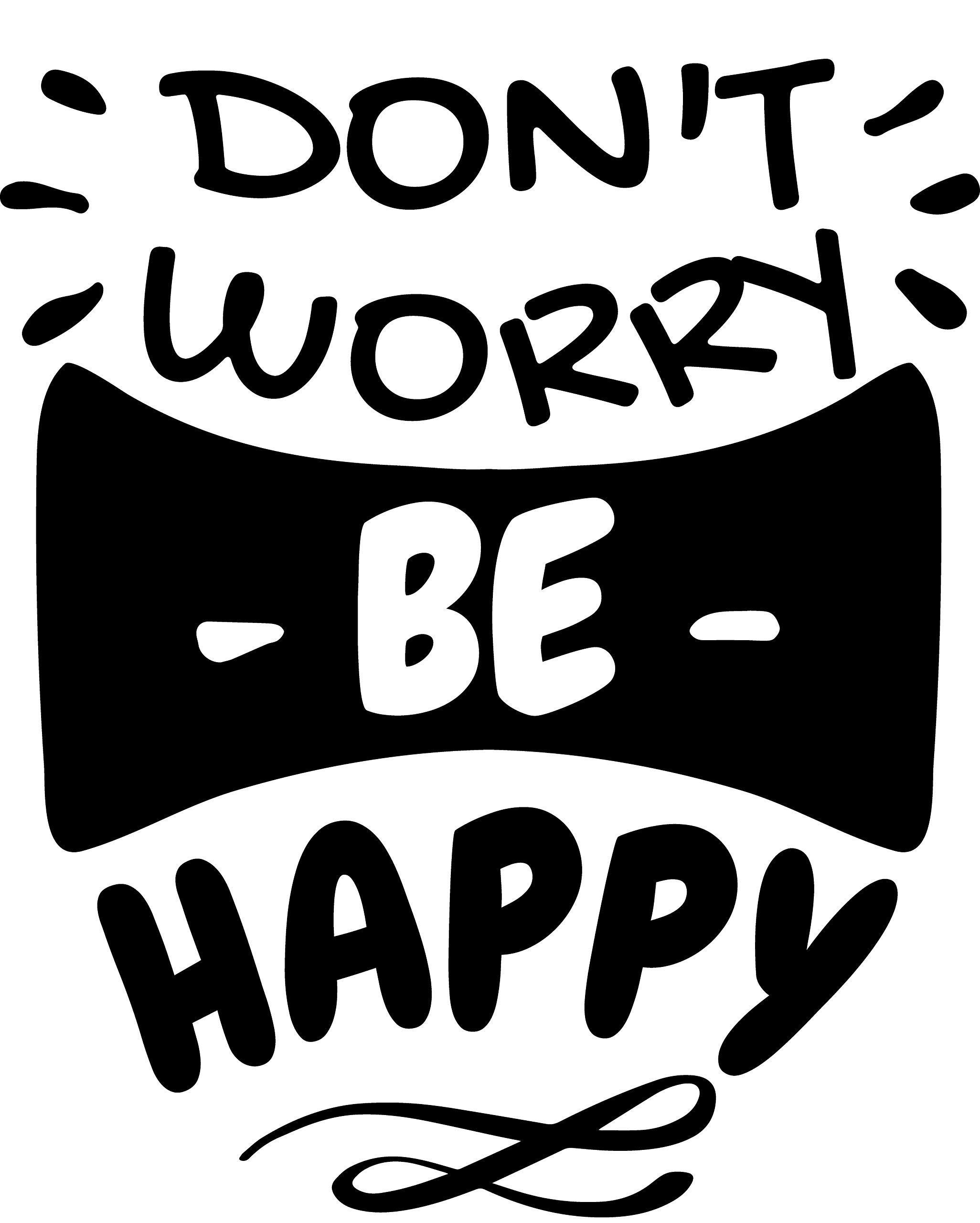 Vinilos de pared decorativo con frase decorativa motivadora "DONT WORRY BE HAPPY.." Pegatinas decorativas pared. Decoración casa Docliick DC-19177