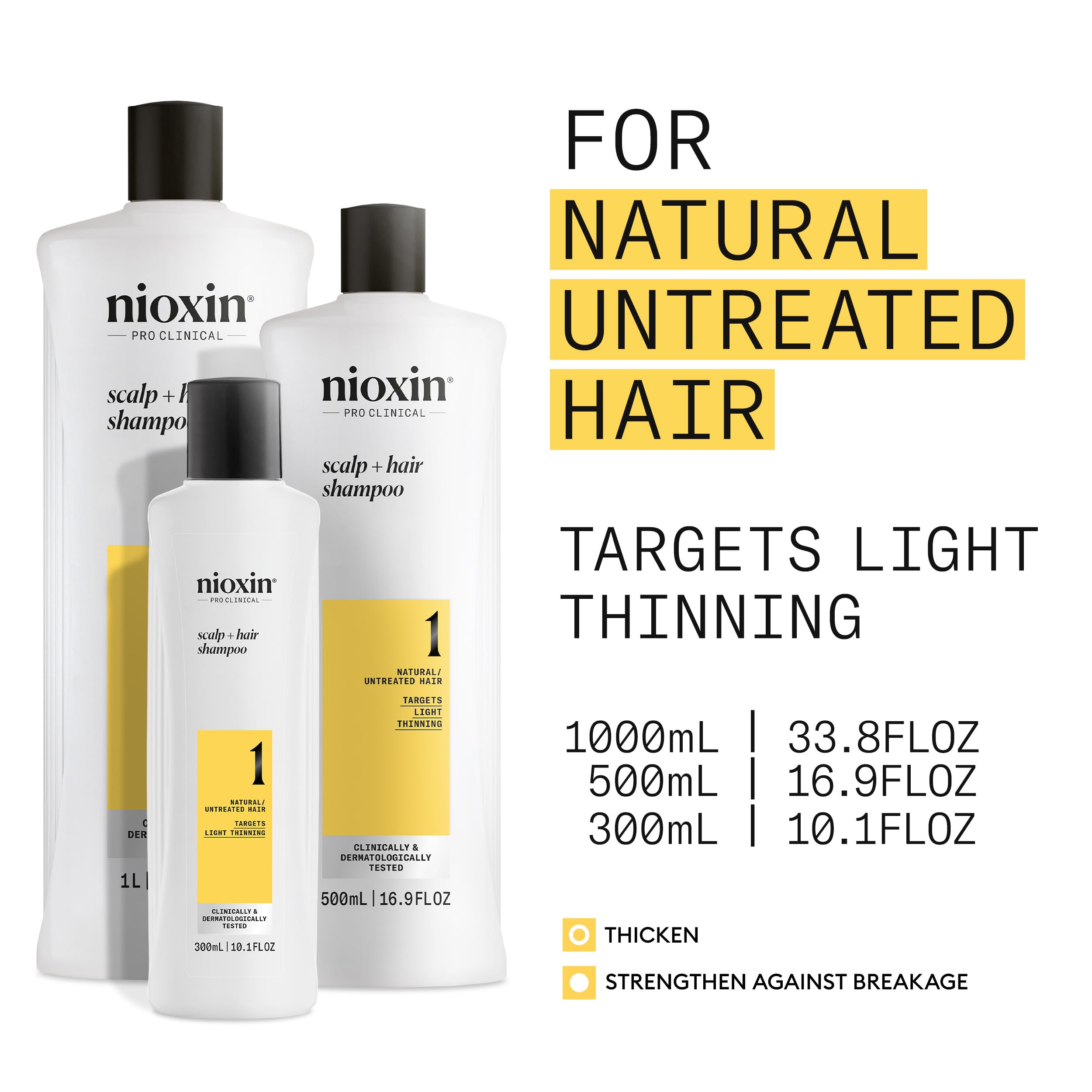 Nioxin System 1 Scalp + Hair Shampoo - Hair Thickening Shampoo For Natural Hair with Light Thinning - with Biotin & Niacinamide (1l) - Image 2