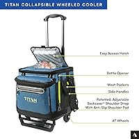 Vista 3 de Titan Deep Freeze 60 (50+10) Can Wheeled Cooler - Collapsible Rolling Cooler with Wheels and All-Terrain Cart