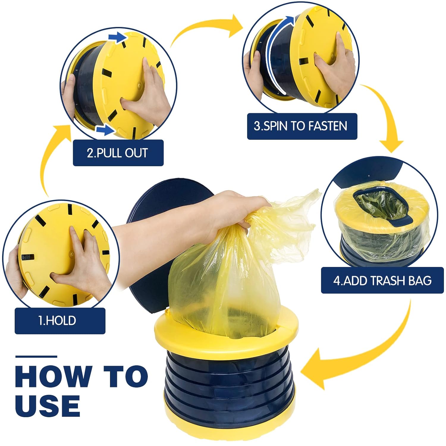 Portable Potty for Kids,Toddler Travel Foldable Training Toilet Travel Potty,Children's Portable Toilet Potty Emergency Toilet for Car,Camping,Outdoor,Indoor(Deep Blue) : Baby