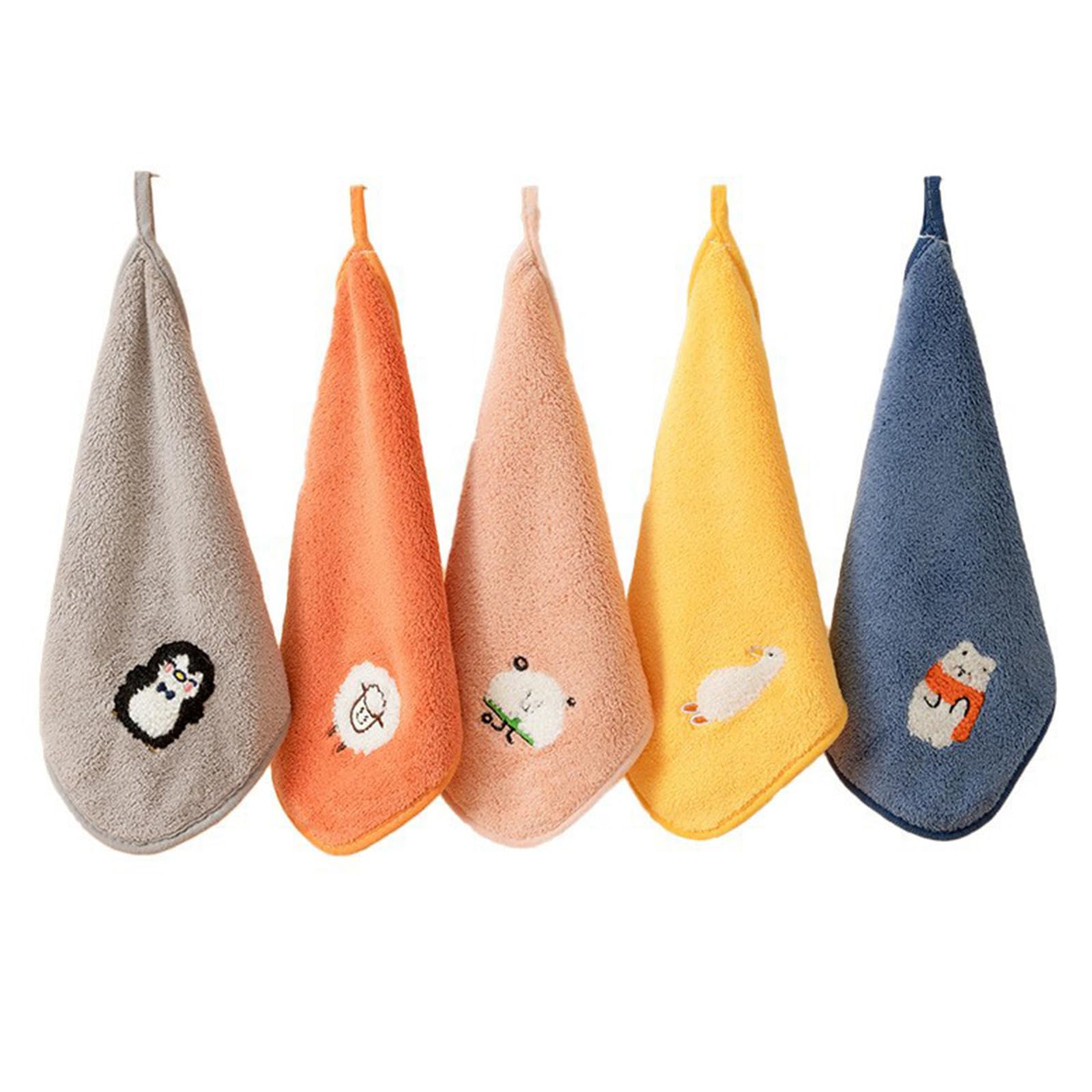 Kemay 5 Pcs Washcloth Towels, Ultra Soft Wash Cloths and Flannels, Multicolor Facial Towel Flannels for Hand Face Shower, 25 x 25 cm